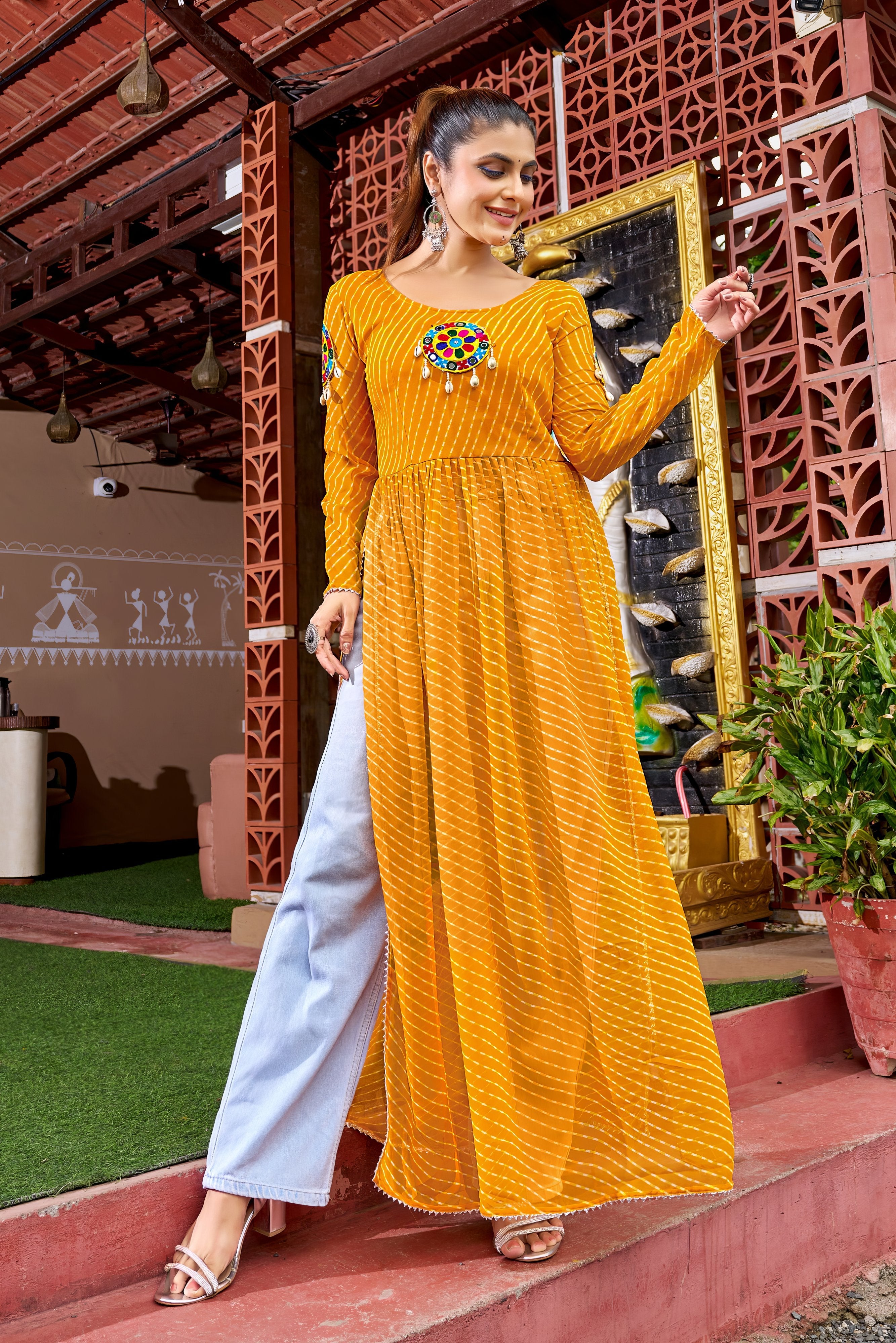 Vibrant Kutchi Bandhani Style Kurti NV0001