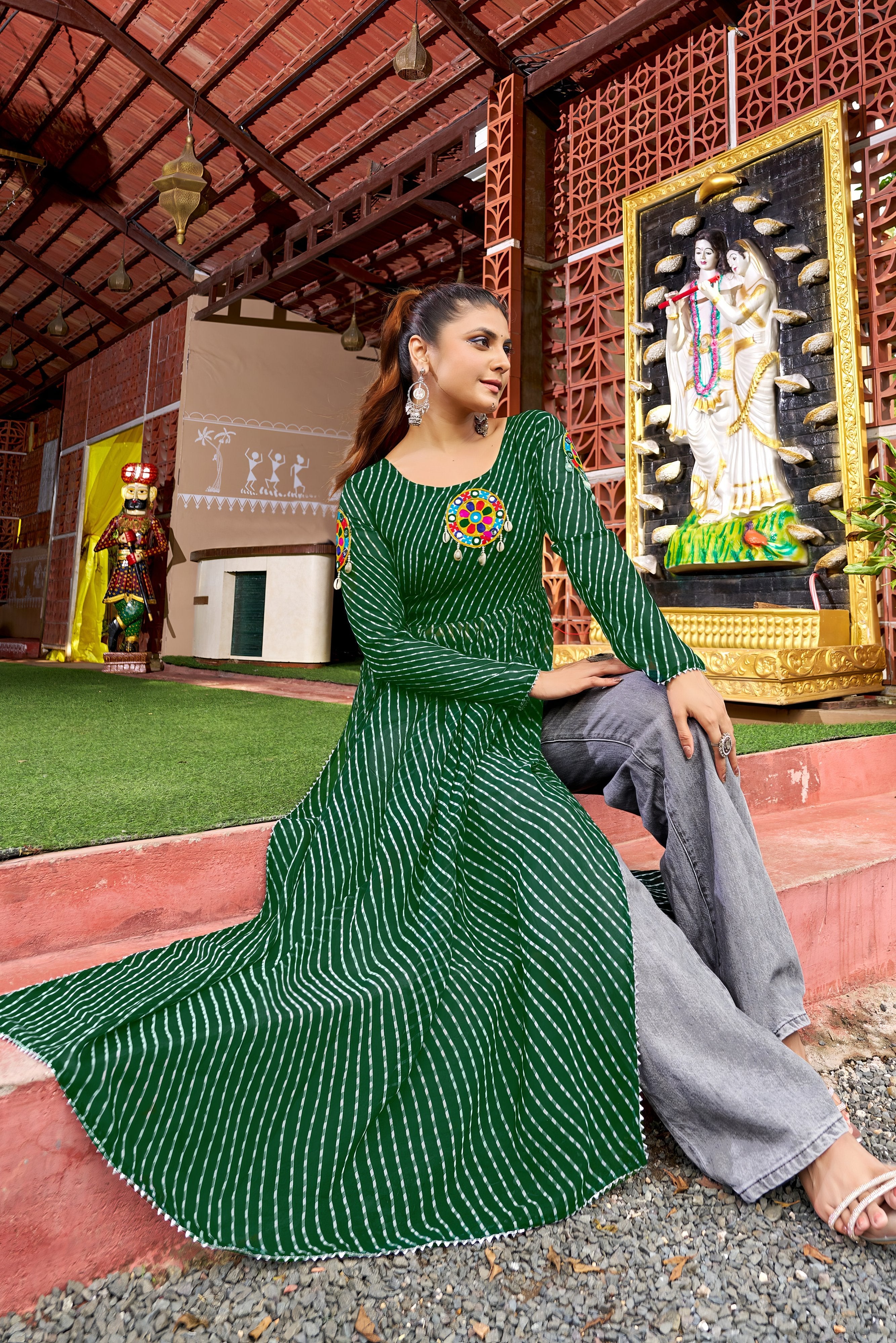 Vibrant Kutchi Bandhani Style Kurti NV0001