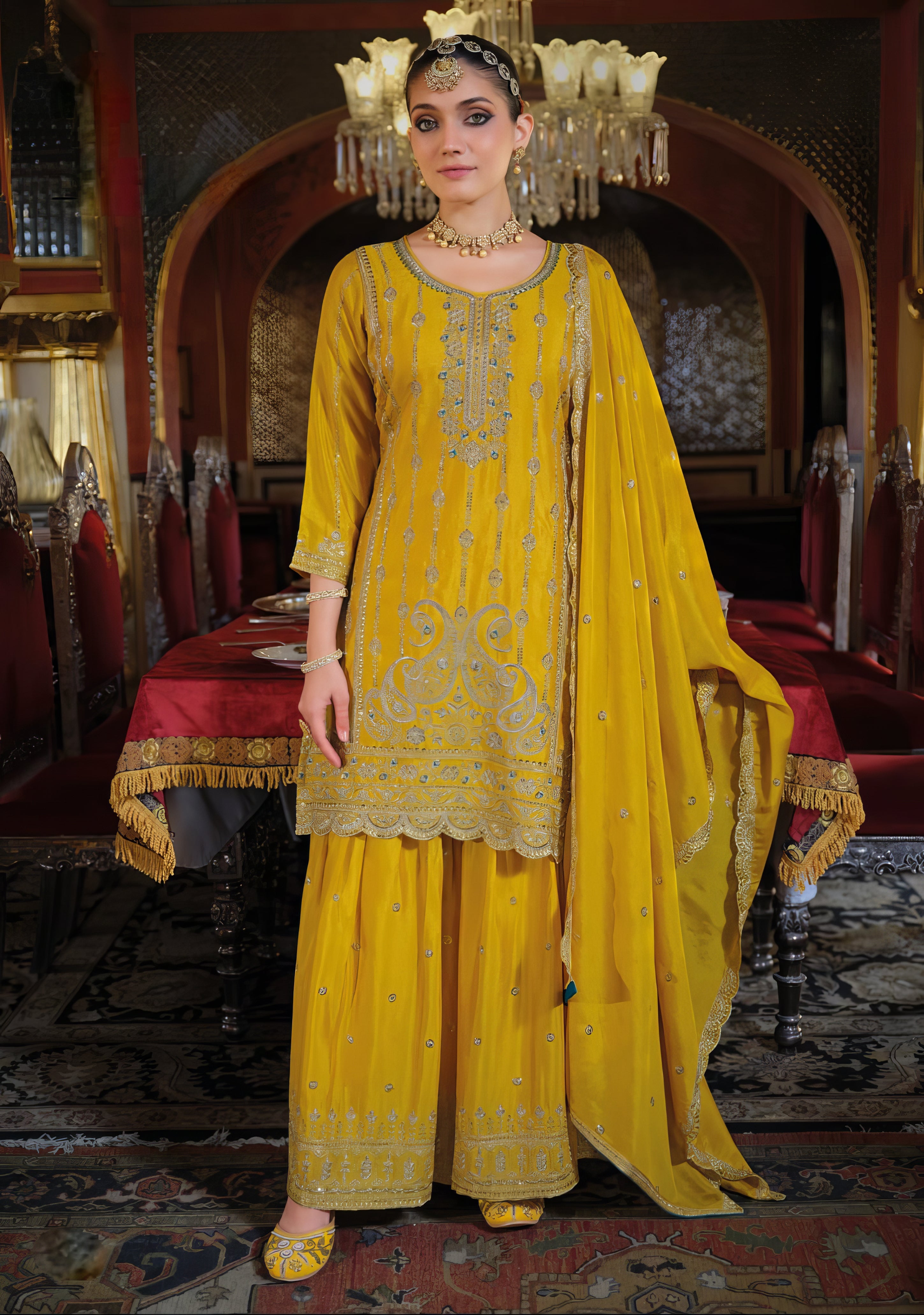 Regal Bloom Designer Sharara Set LXSR0113