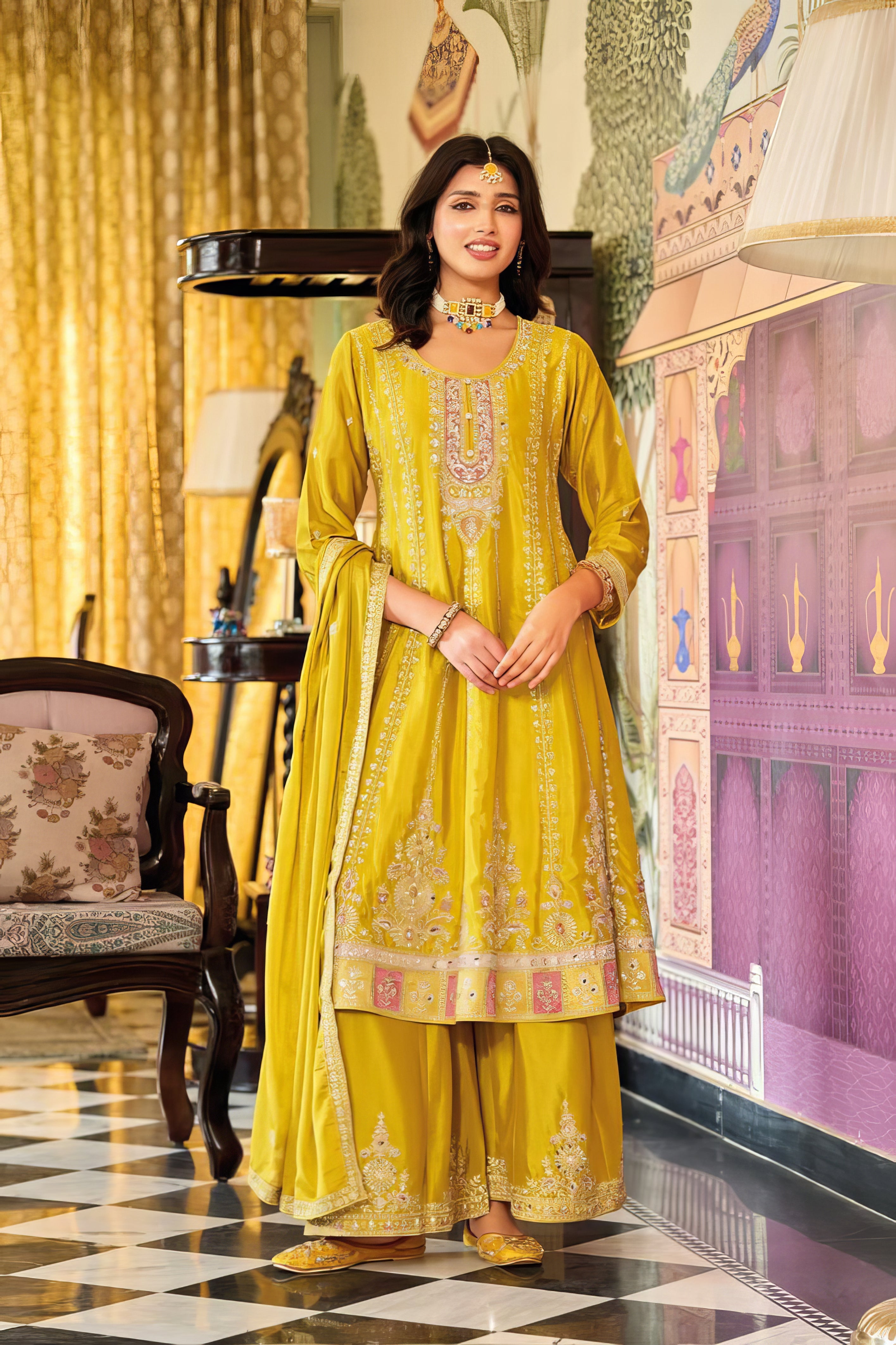 Regal Bloom Sharara Set LXSR0114