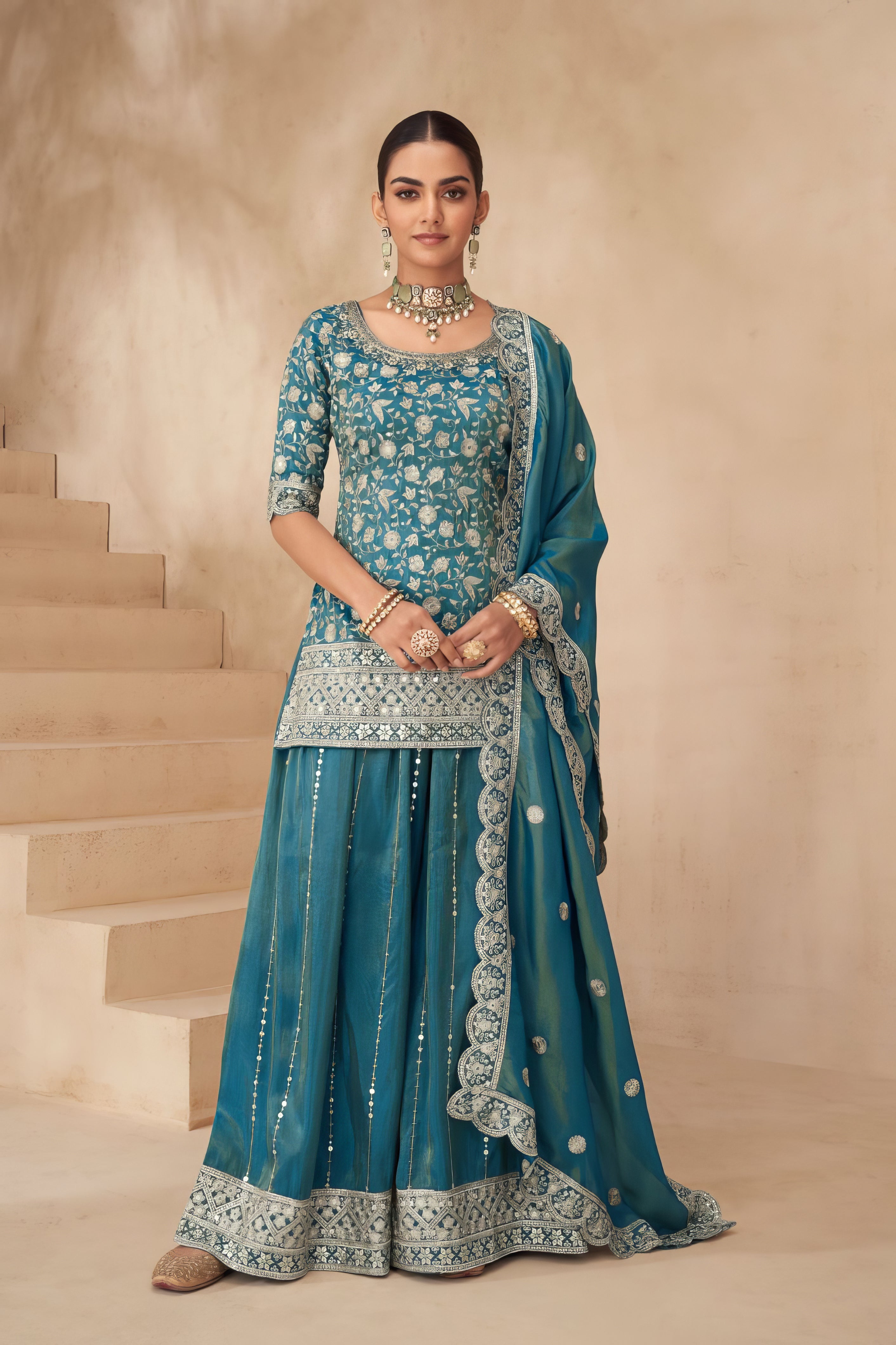 Silken Grace Ensemble Sharara Set LXSR0120