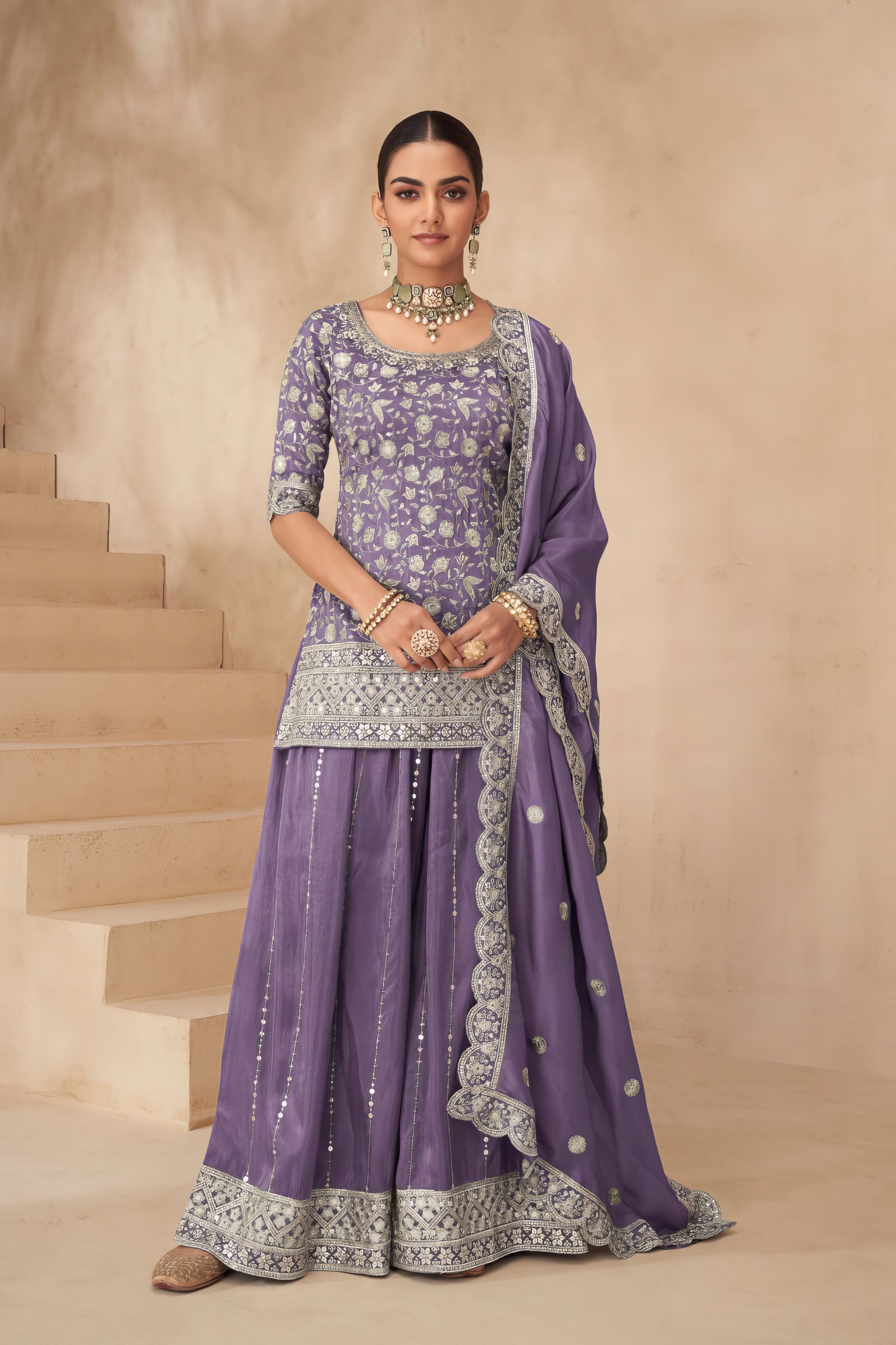 Silken Grace Ensemble Sharara Set LXSR0120