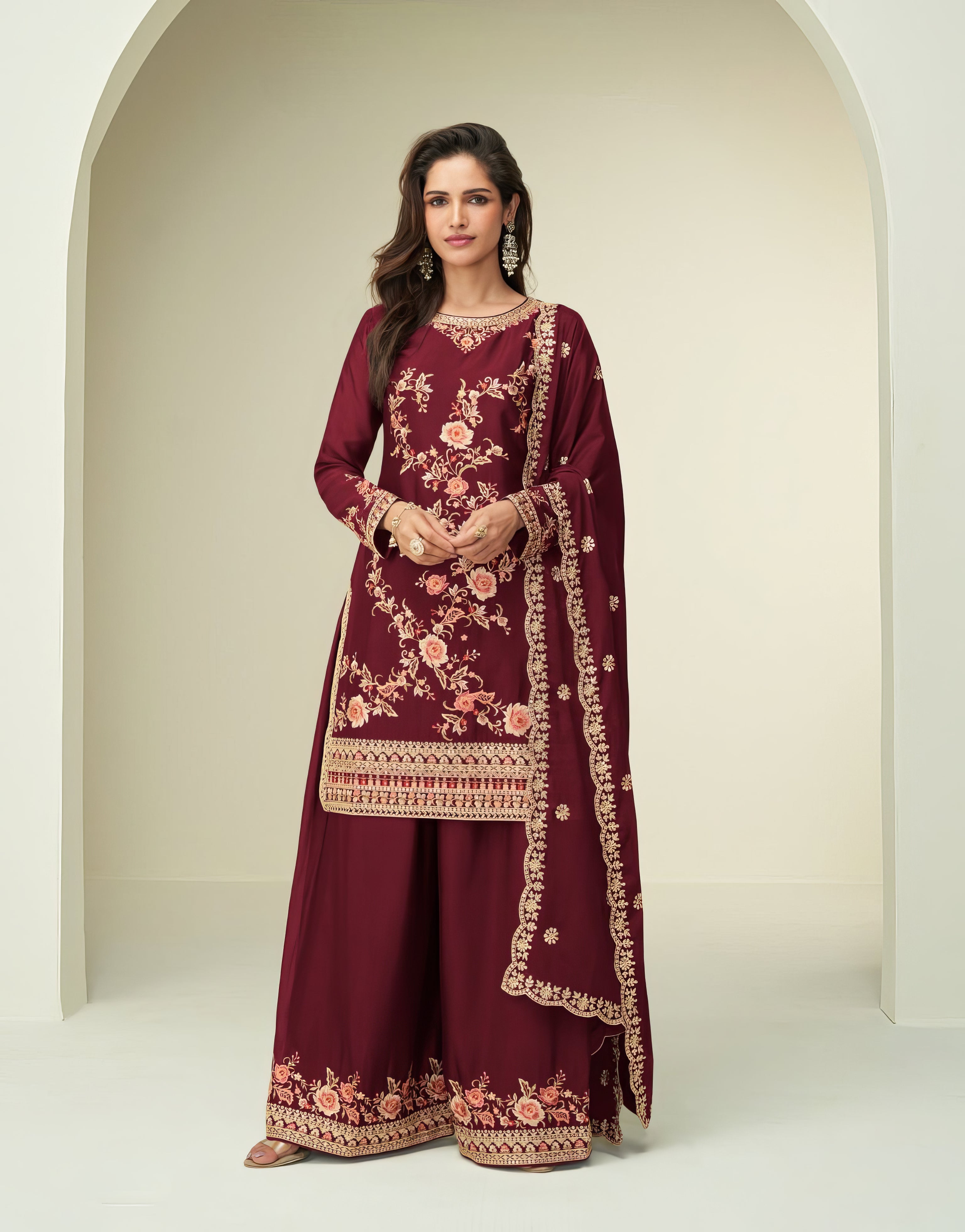 Premium Chinon Fab Sharara Set LXSR0122
