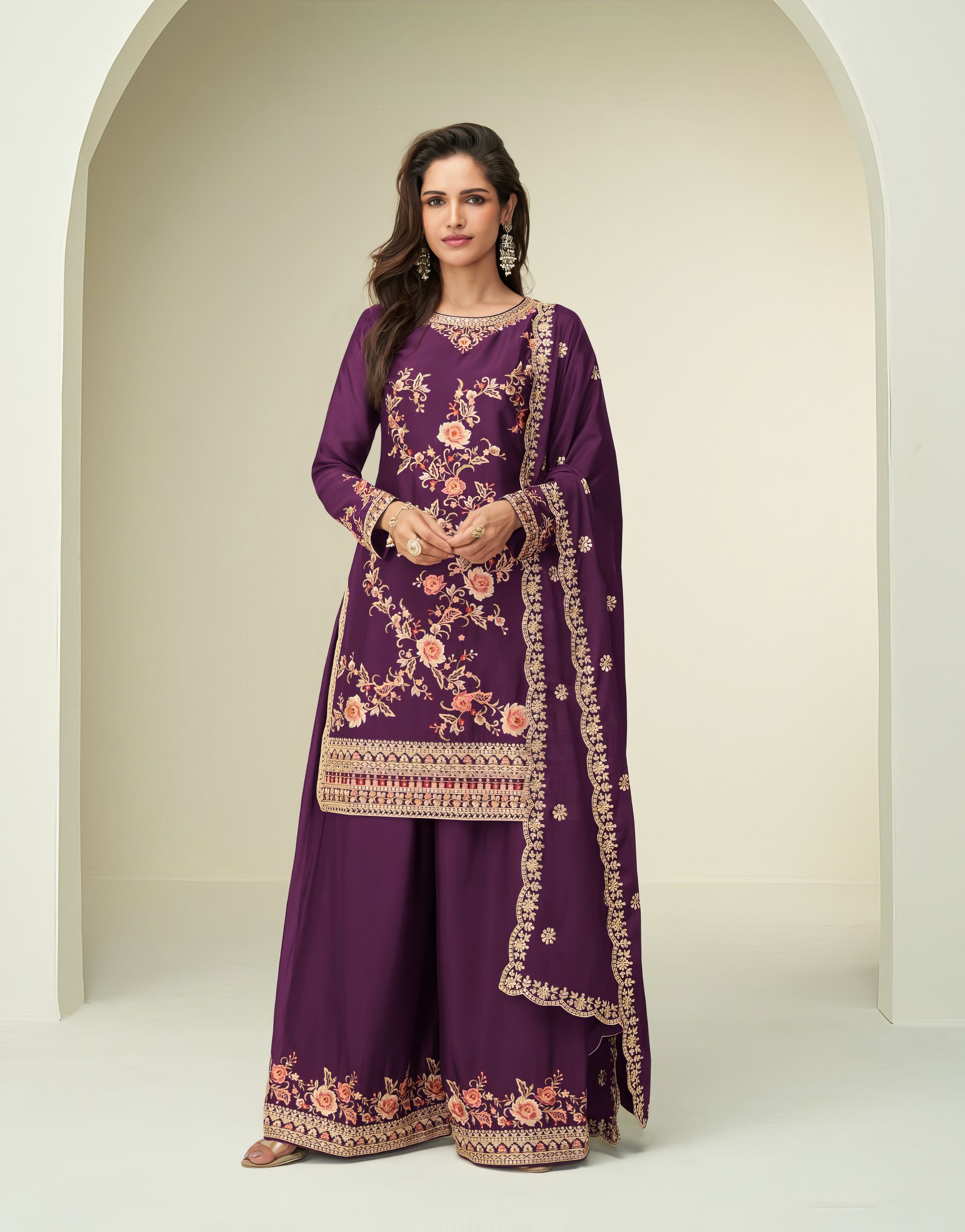 Premium Chinon Fab Sharara Set LXSR0122