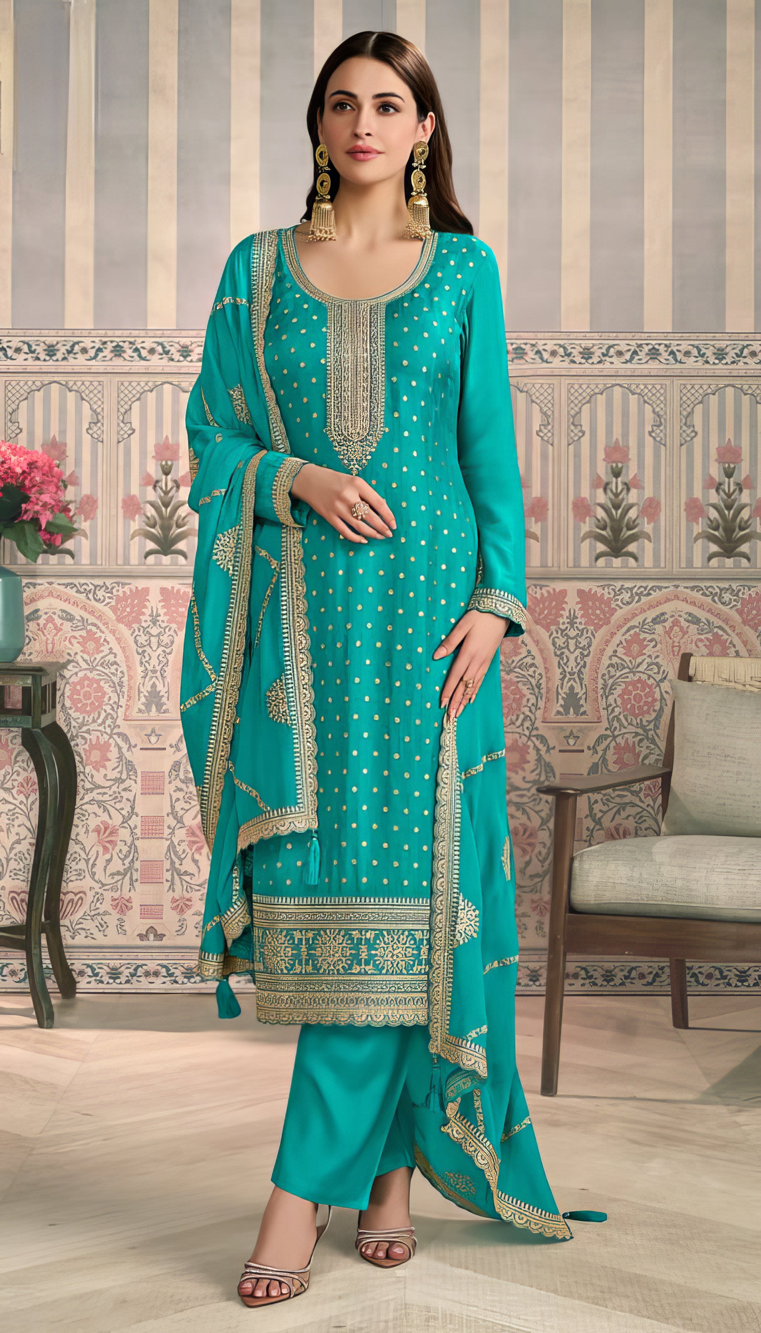 Vis Chiniya Silk Luxury Suit LXST0075