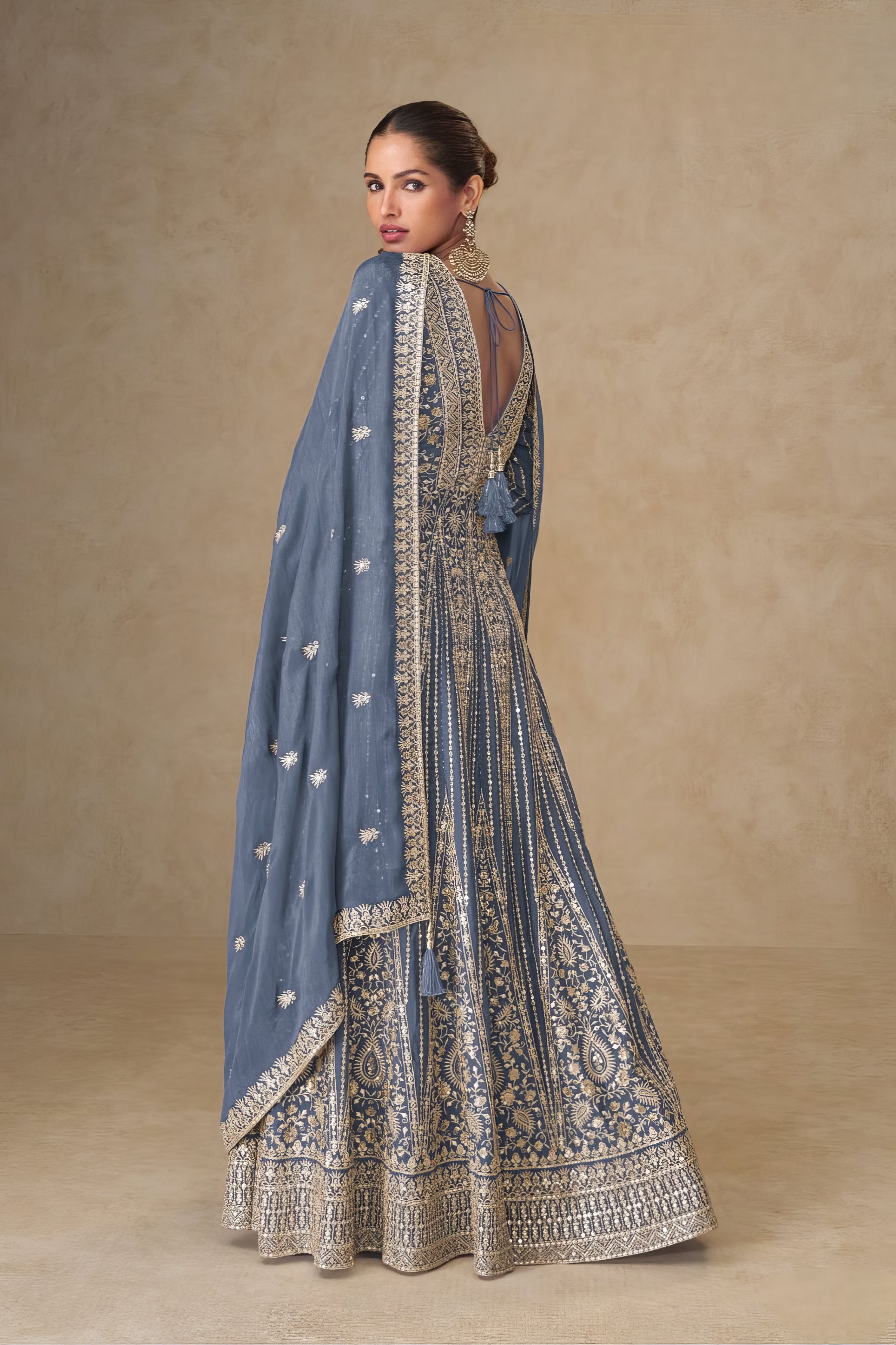 Premium & Finest Chinnon Sharara Set LXSR0125