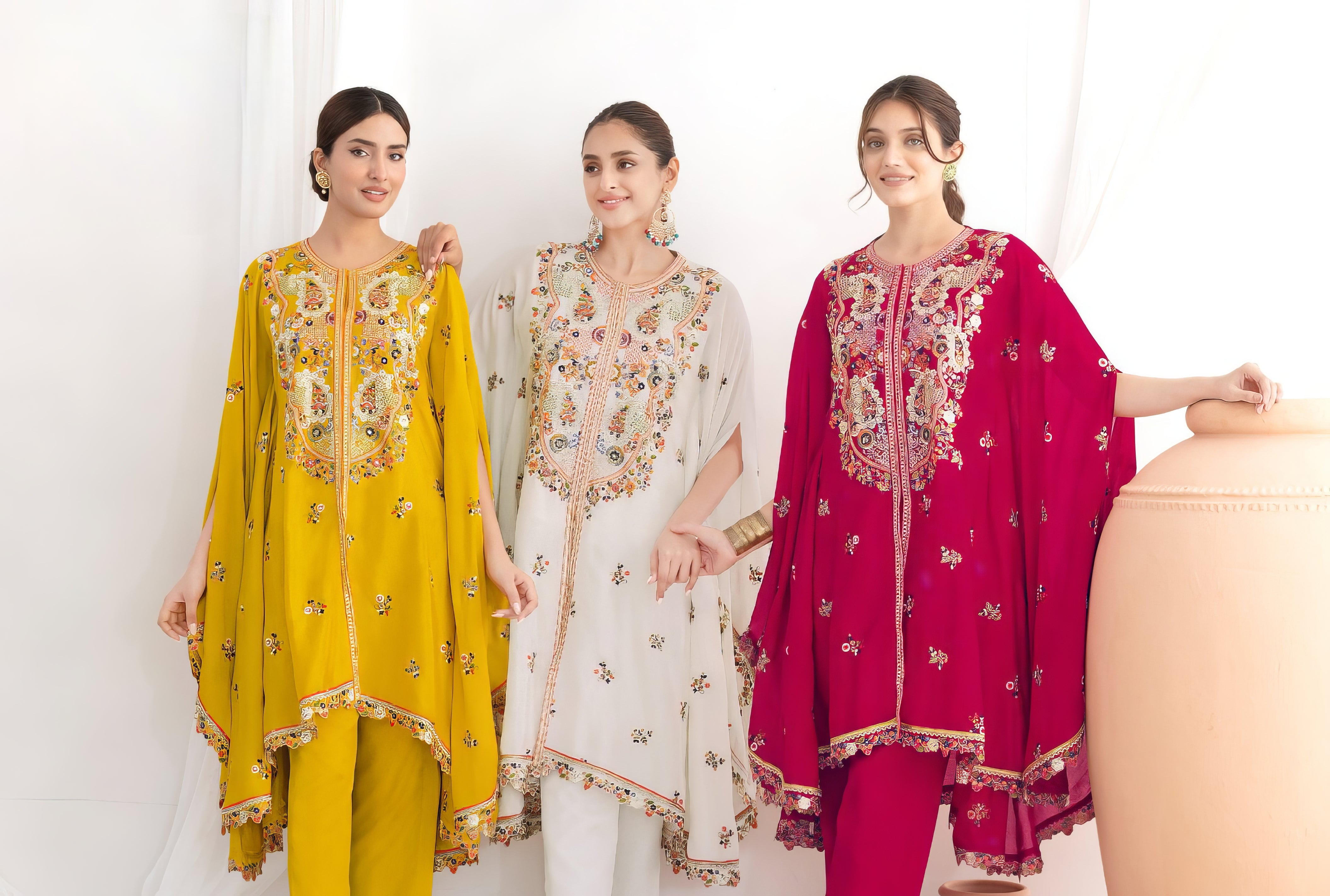 Elegant Flower Embroidery Kaftan LXST0076