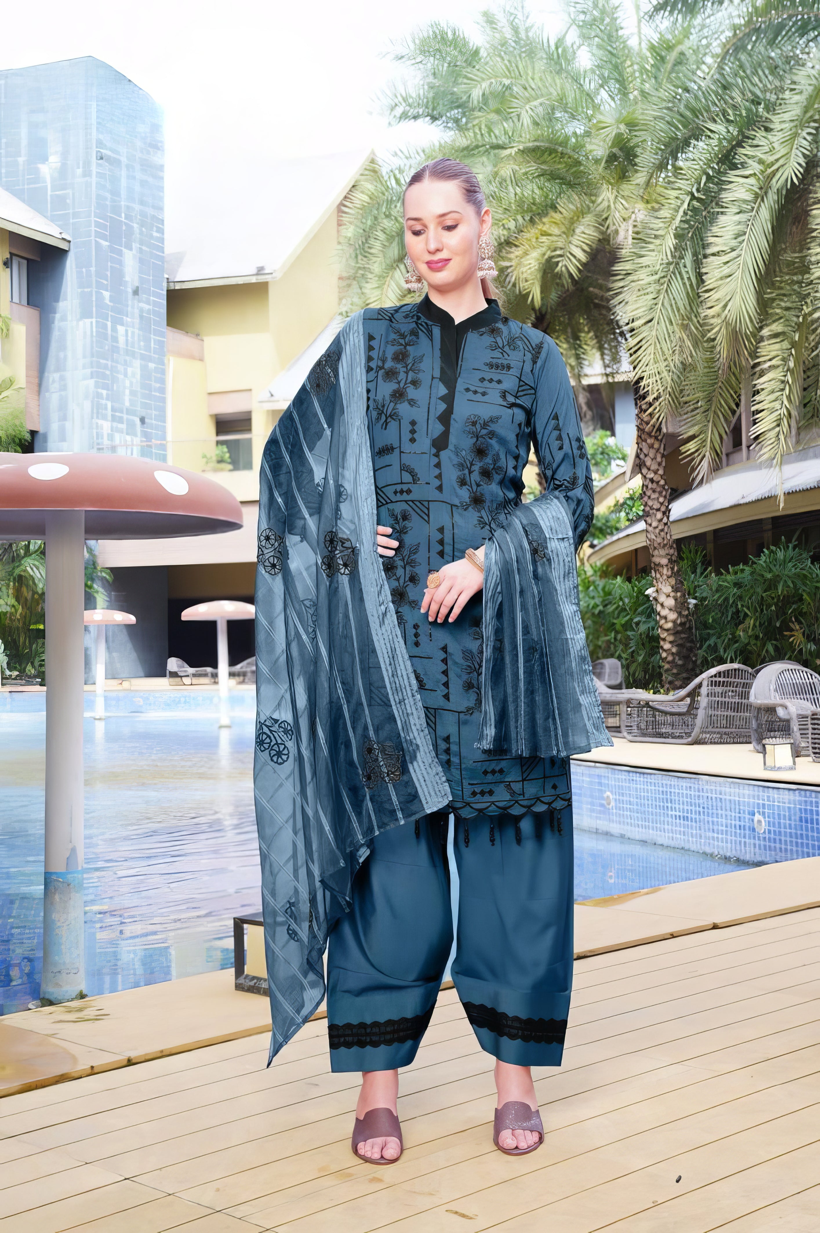 Premium Vichitra Fab Pakistani Suit LXPK0104