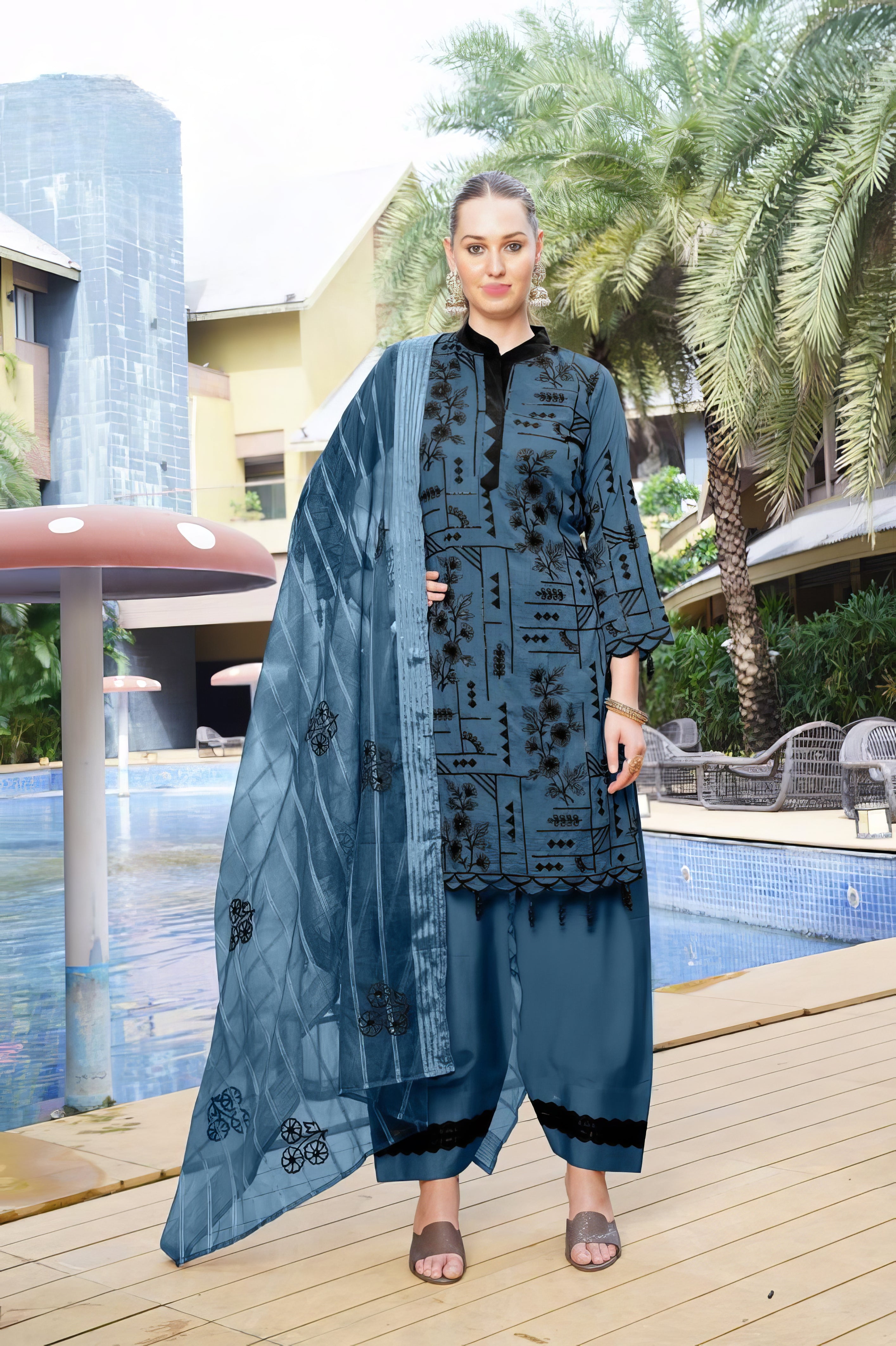 Premium Vichitra Fab Pakistani Suit LXPK0104