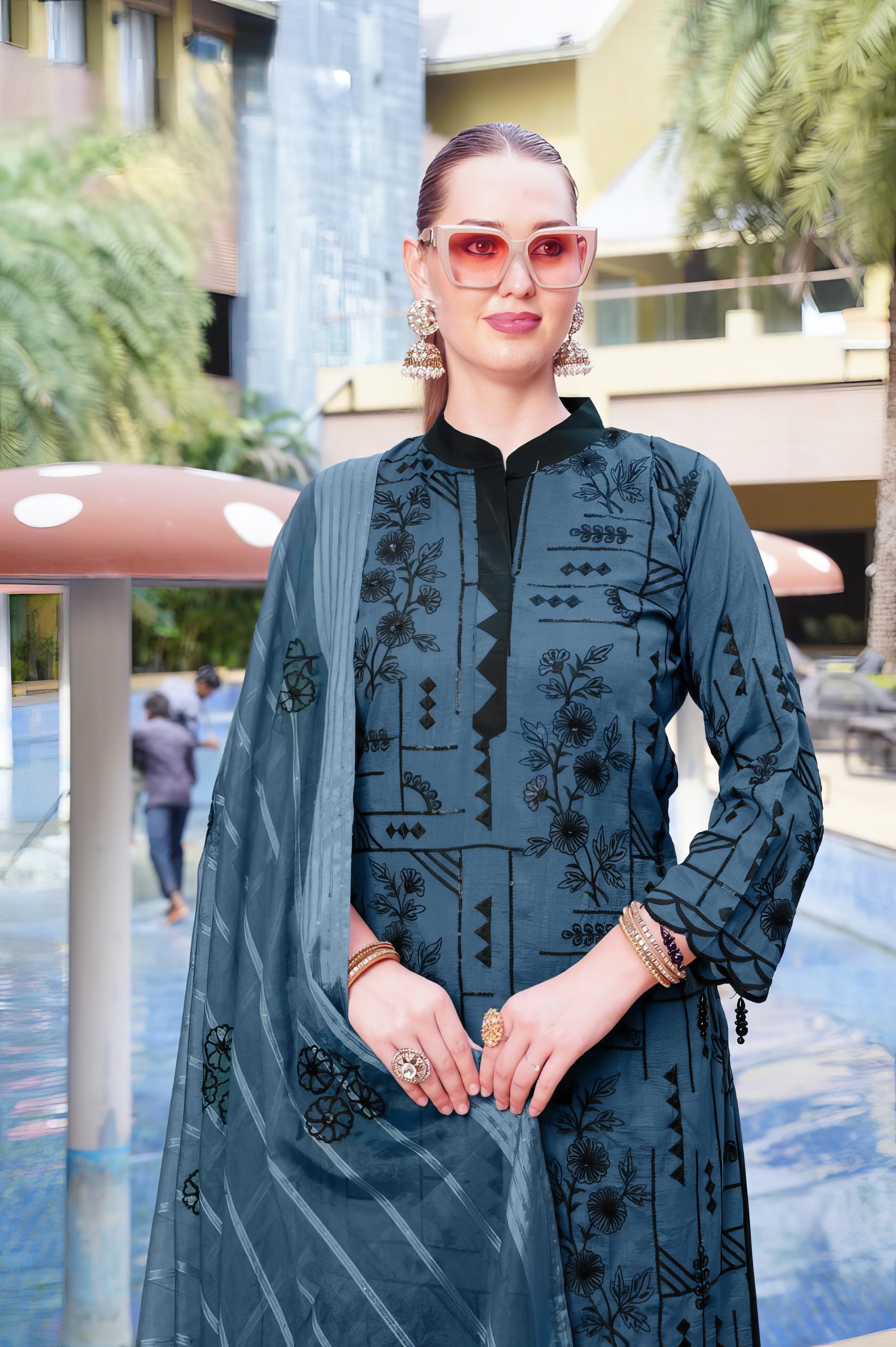Premium Vichitra Fab Pakistani Suit LXPK0104