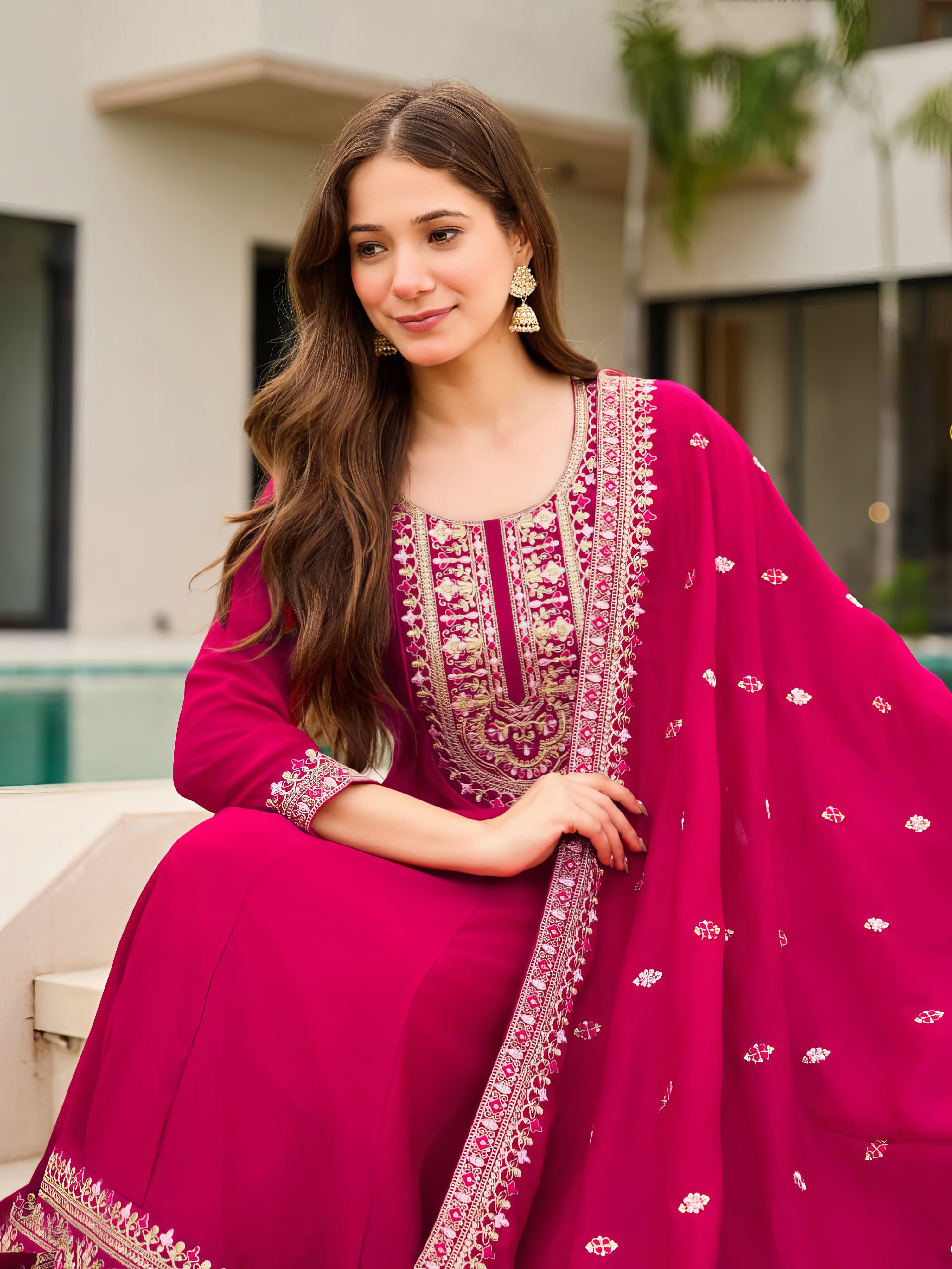 Pure Vichitra Silk Suit EAST0045