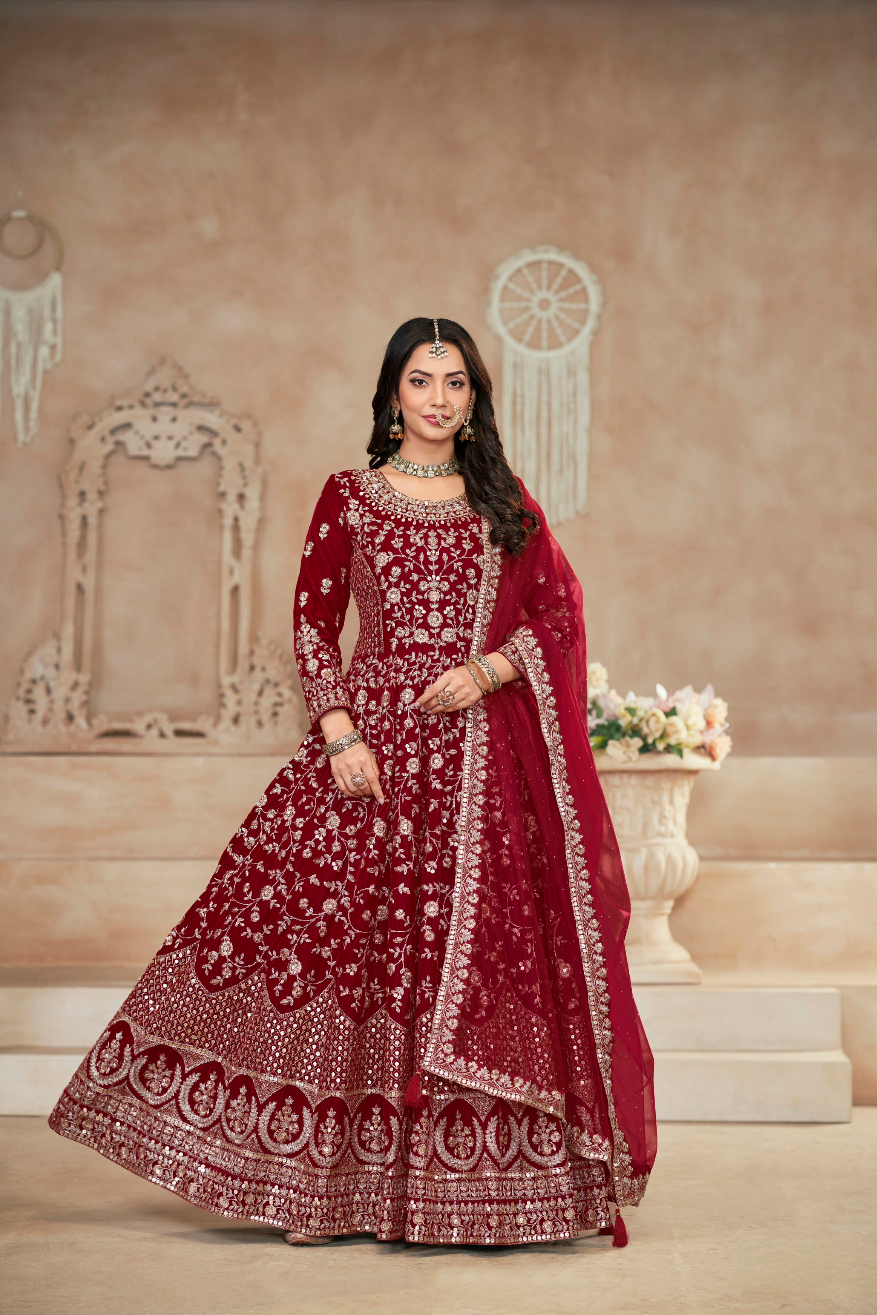 VELVET FABRIC DESIGNER GOWN  LXGW0011