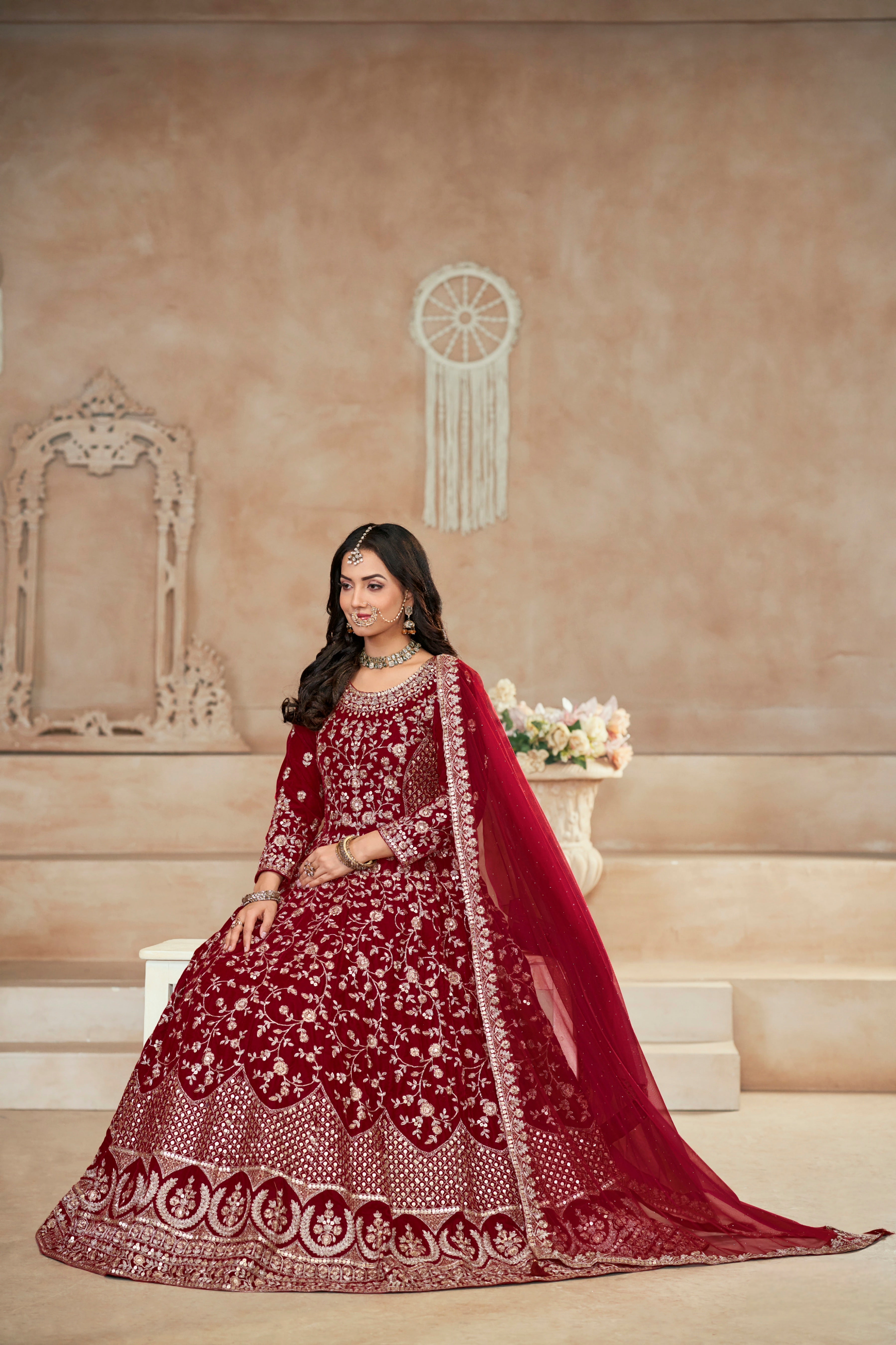 VELVET FABRIC DESIGNER GOWN  LXGW0011