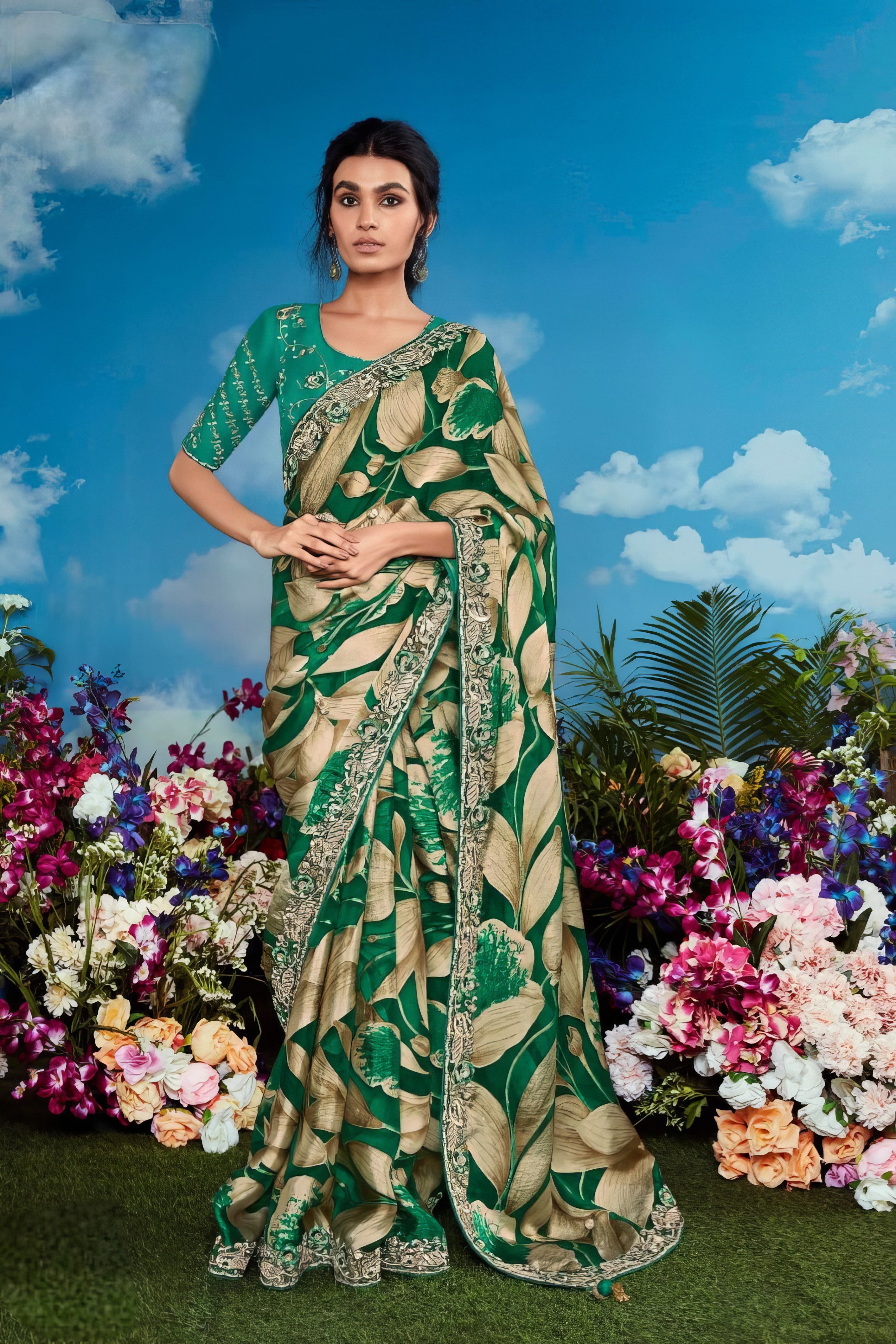 Phoolrang Brasso Pure Brasso Saree LXSE0030