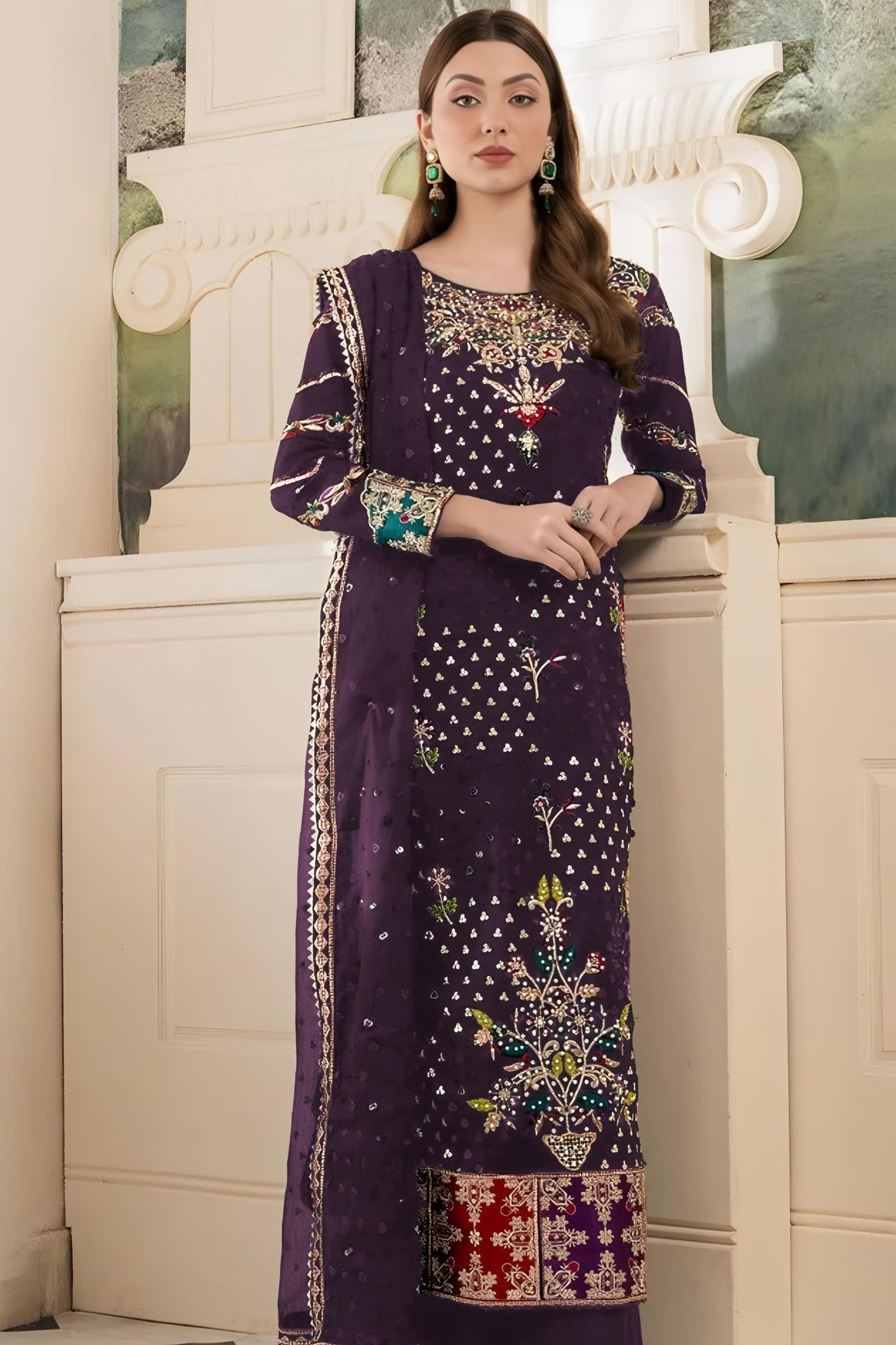Falak Shimmer Fox Georgette pakistani suit EAPK0005