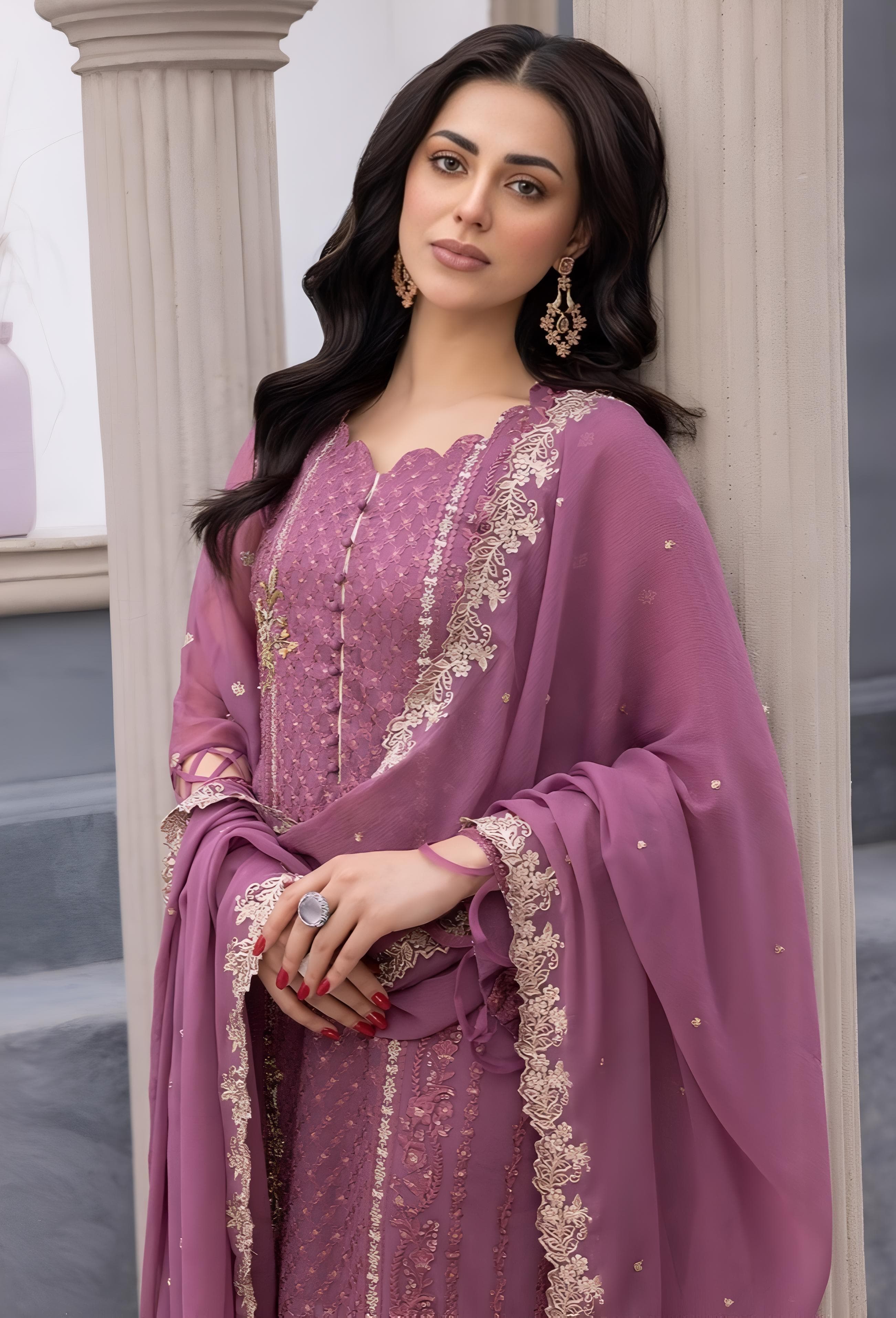 Pakistani suit with  Organza fabrics EAPK0012
