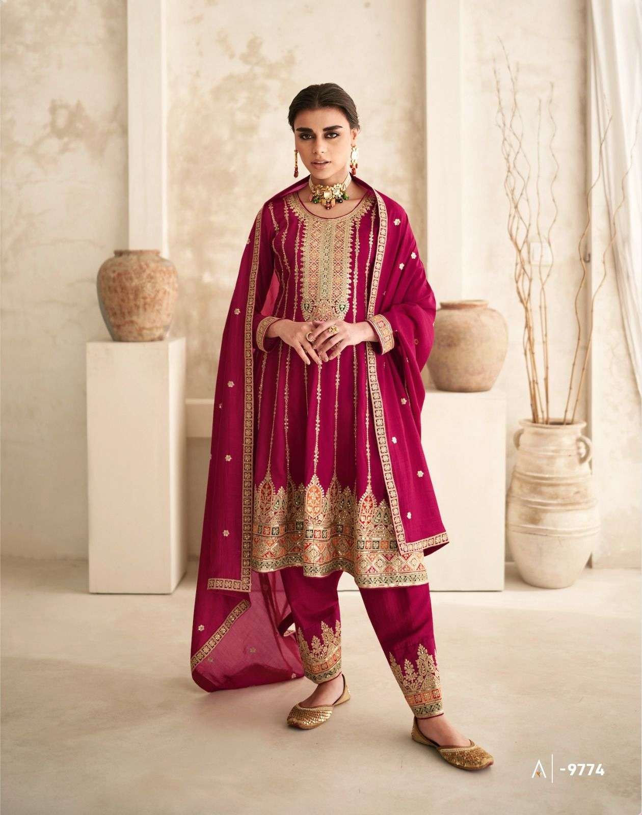 Premium Silk Suit With Sequence Work  EAST0002