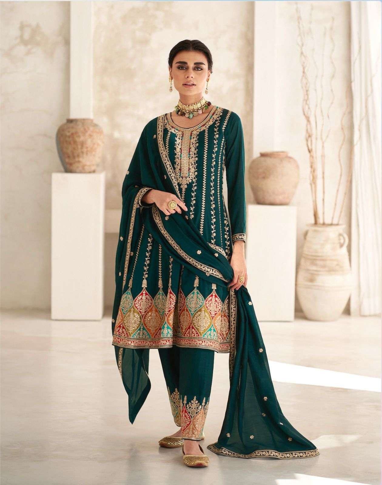 Premium Silk Suit With Sequence Work  EAST0002