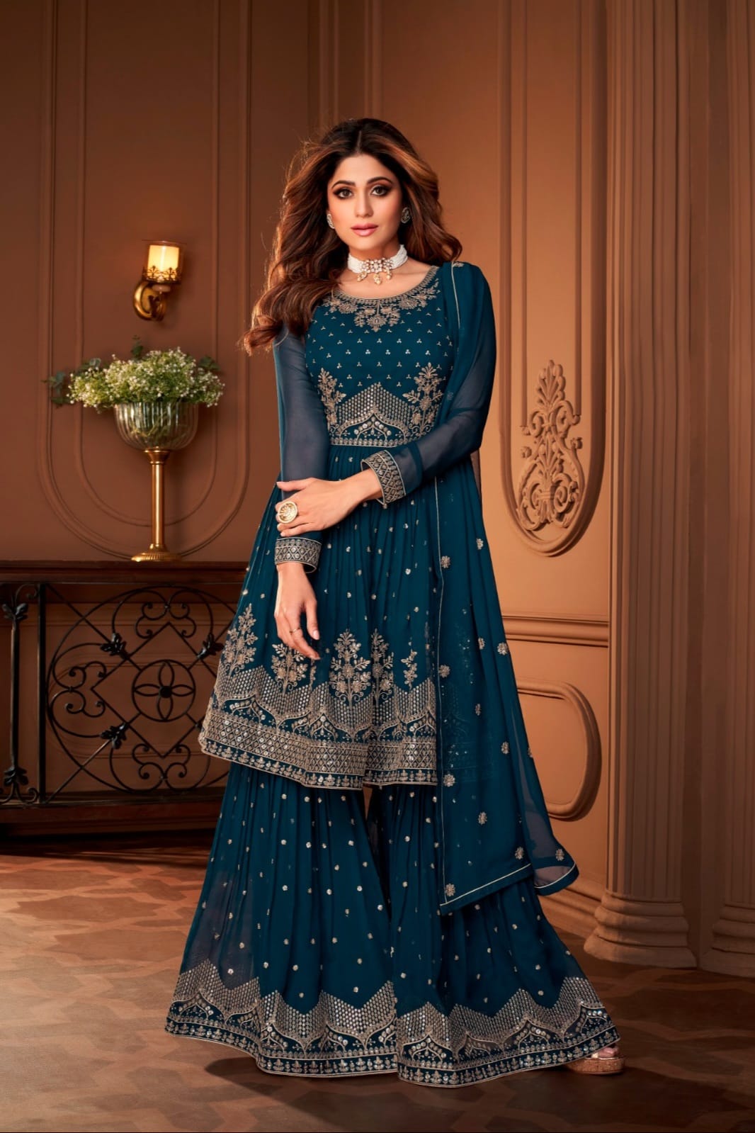 Georgette Embroidery Work SHARARA EASR0010