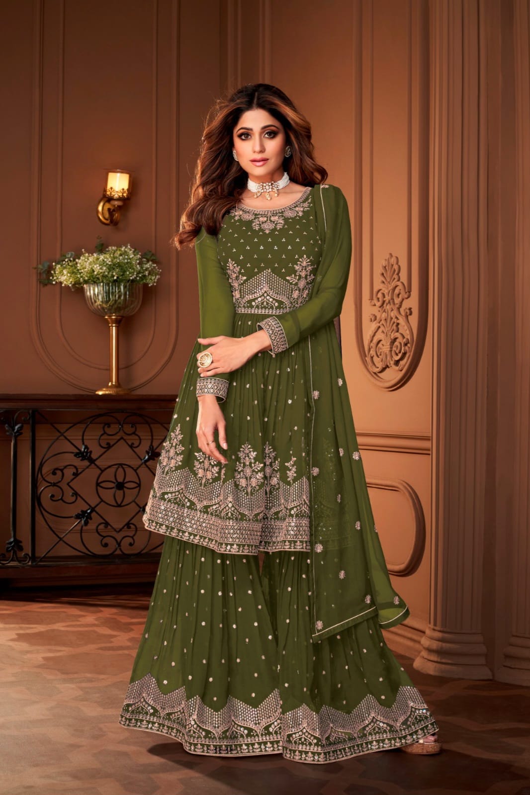 Georgette Embroidery Work SHARARA EASR0010