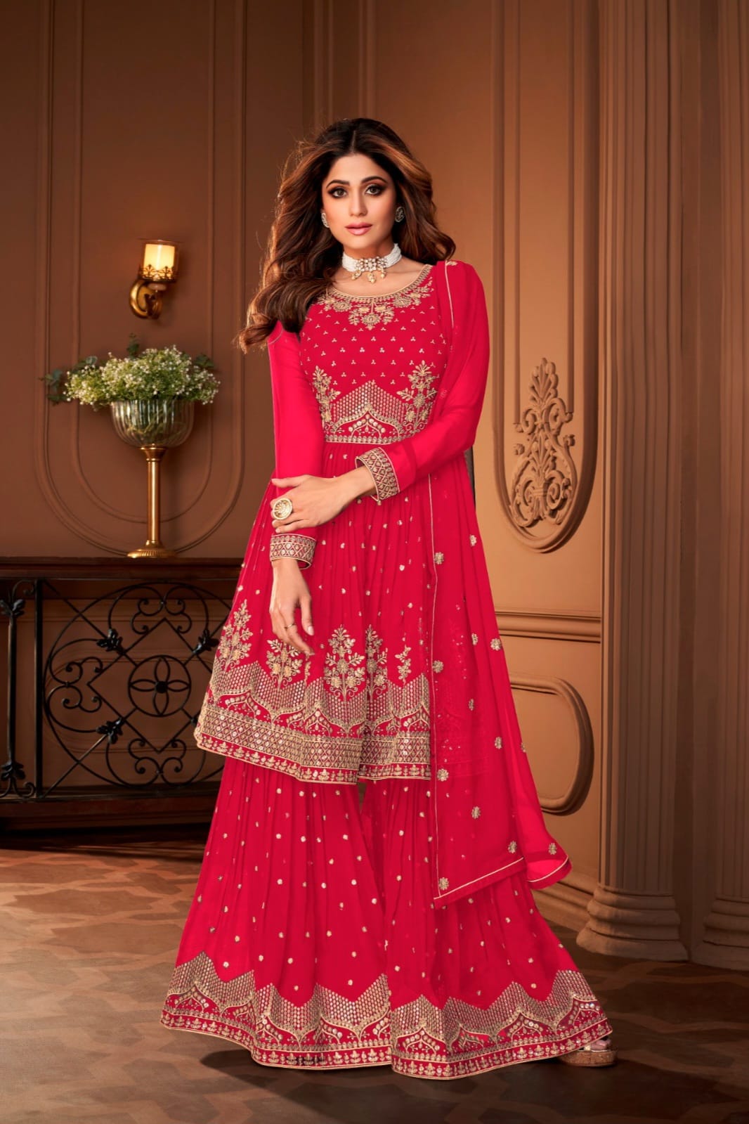 Georgette Embroidery Work SHARARA EASR0010