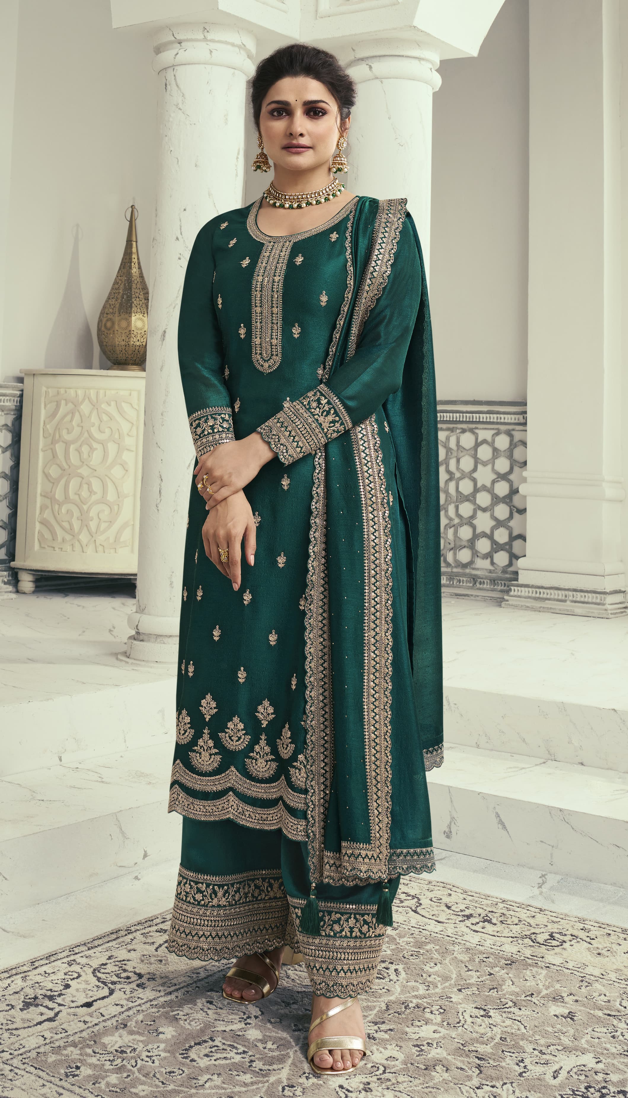 Suit with vichitra silk & sequence work  EAST0010