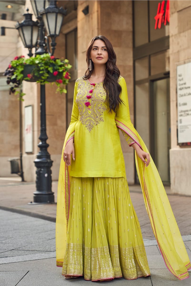 Heavy Vichitra Embroidery Work SHARARA EASR00015