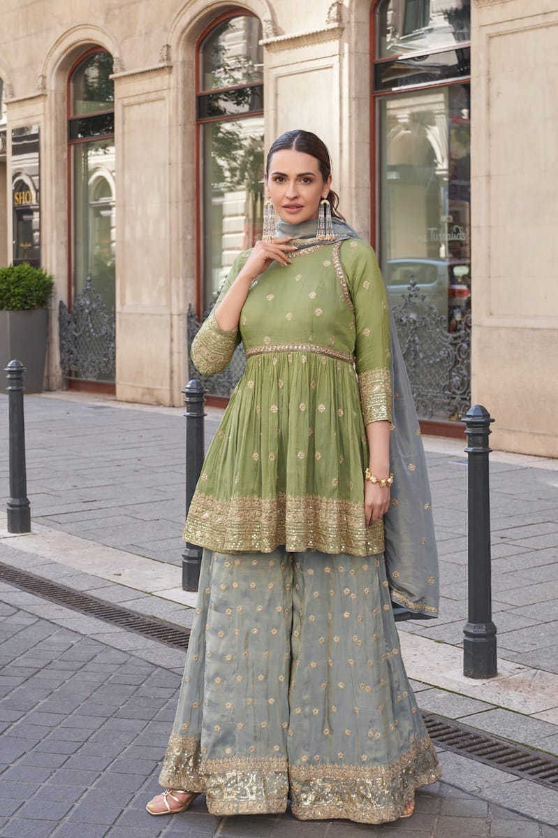 Real Simmer Embroideried SHARARA EASR00016