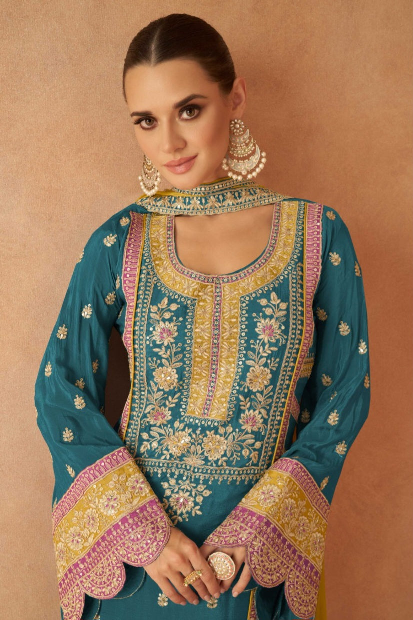 Chinon Charm Embroidered Sharara LXSR0009