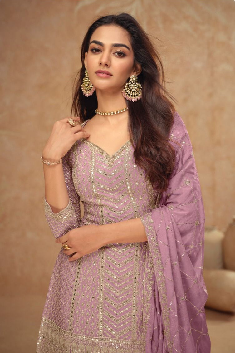 Real Chinon Fabric Luxury Sharara LXSR0010