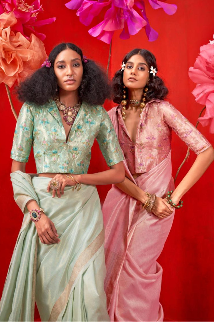 Zari Tissue Handloom Weaving Silky Saree EASE0004