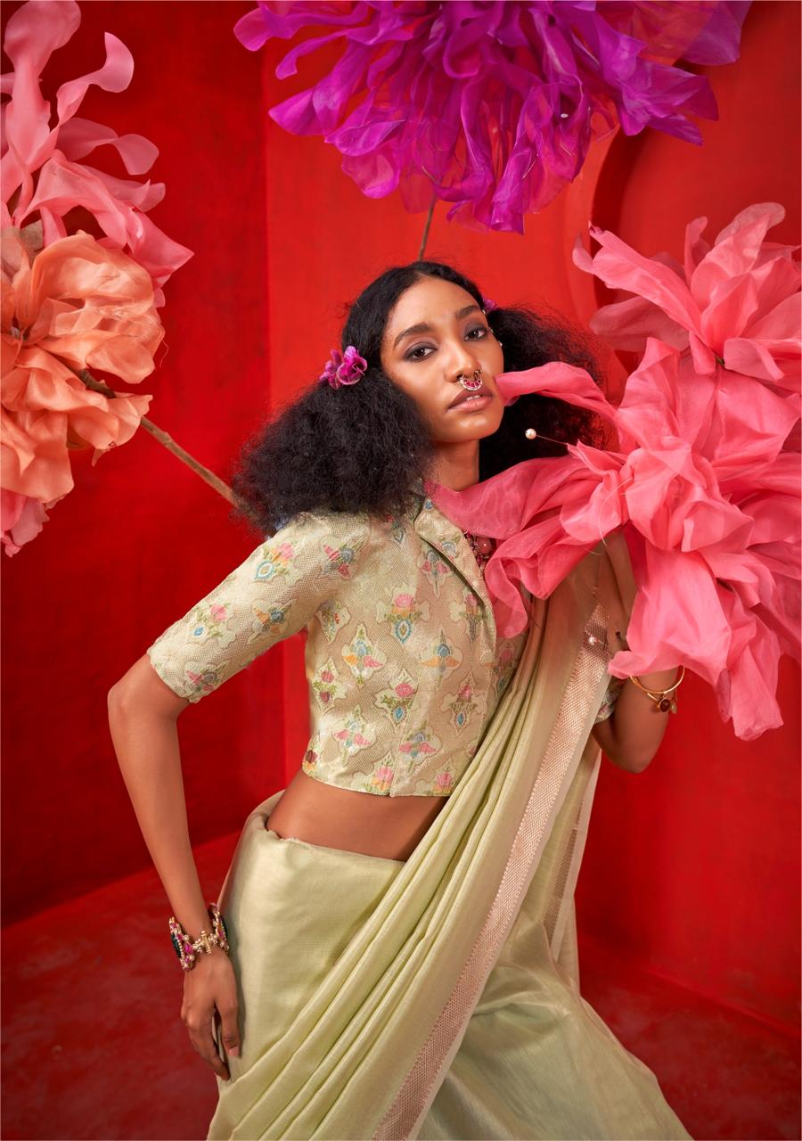 Zari Tissue Handloom Weaving Silky Saree EASE0004