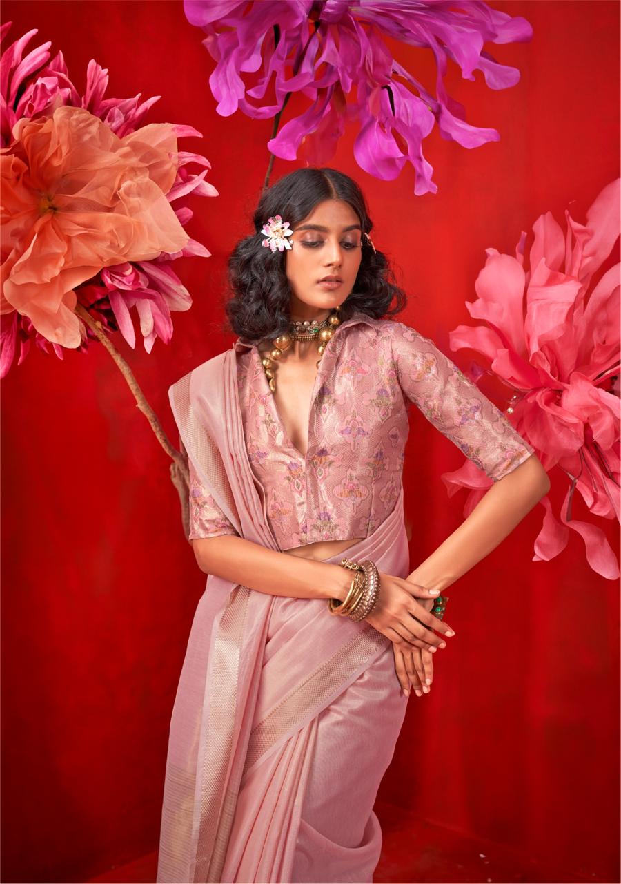 Zari Tissue Handloom Weaving Silky Saree EASE0004