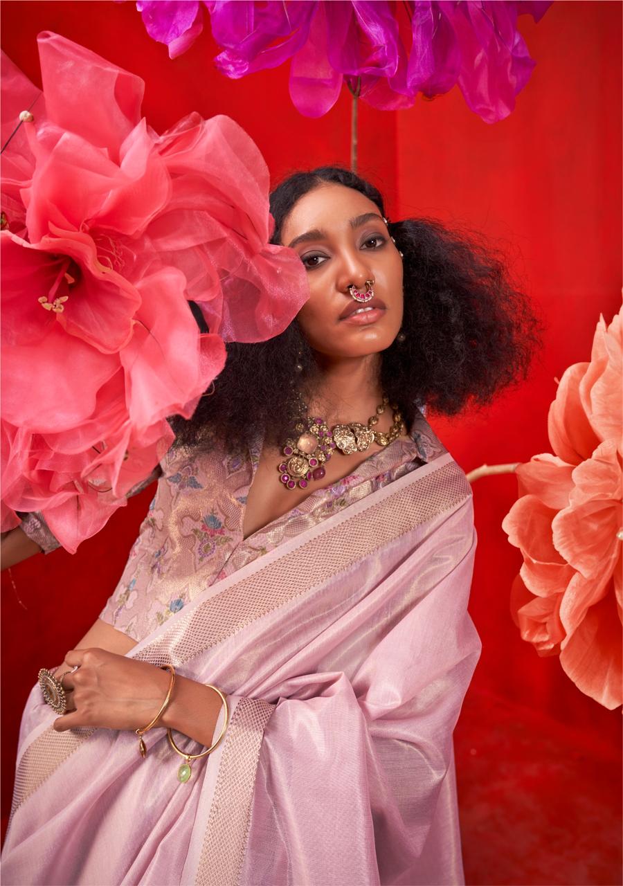 Zari Tissue Handloom Weaving Silky Saree EASE0004