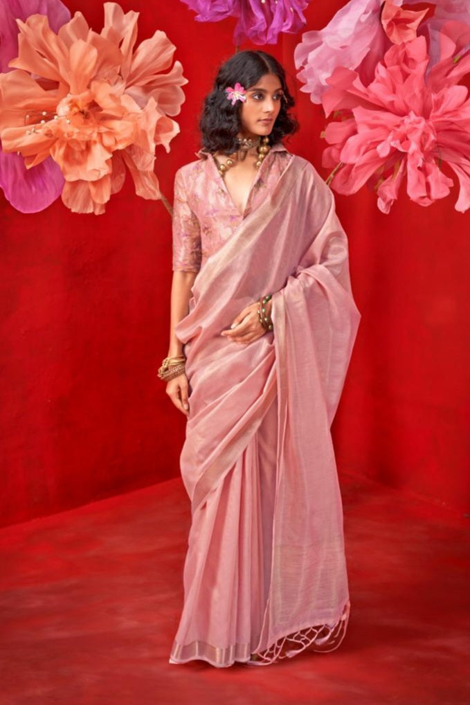 Zari Tissue Handloom Weaving Silky Saree EASE0004