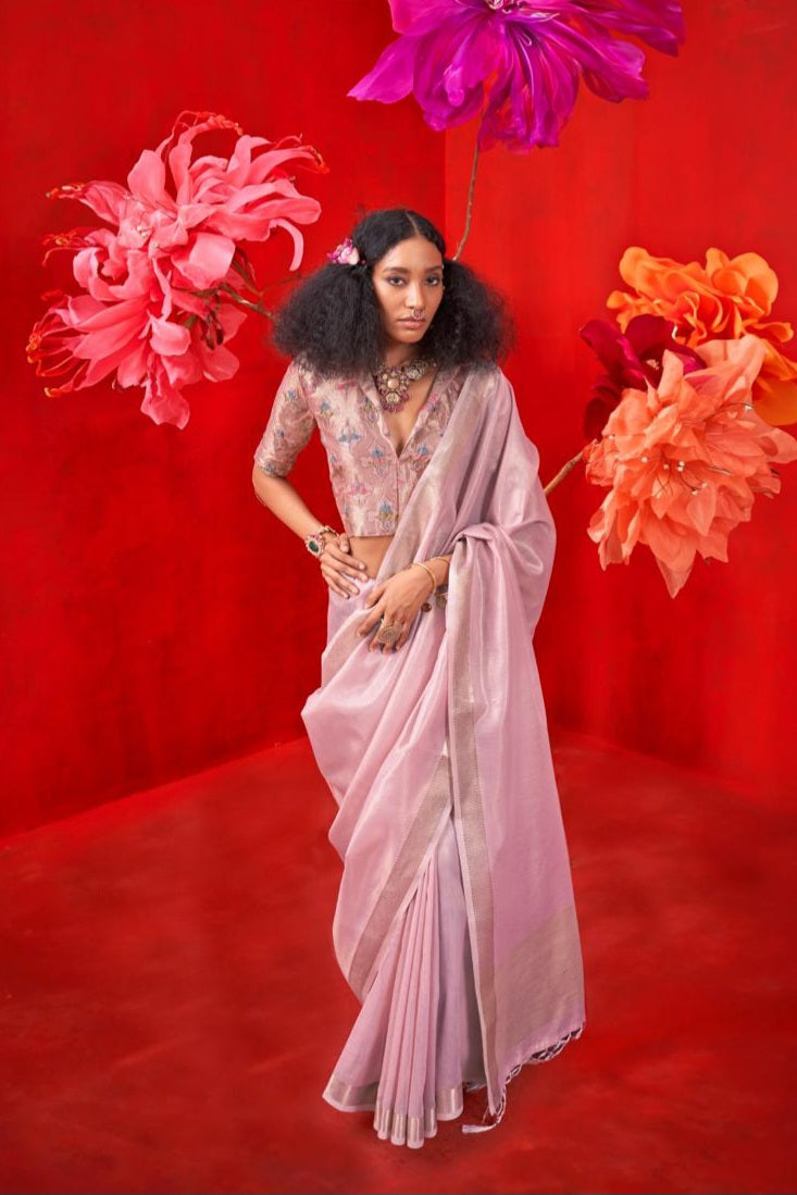 Zari Tissue Handloom Weaving Silky Saree EASE0004