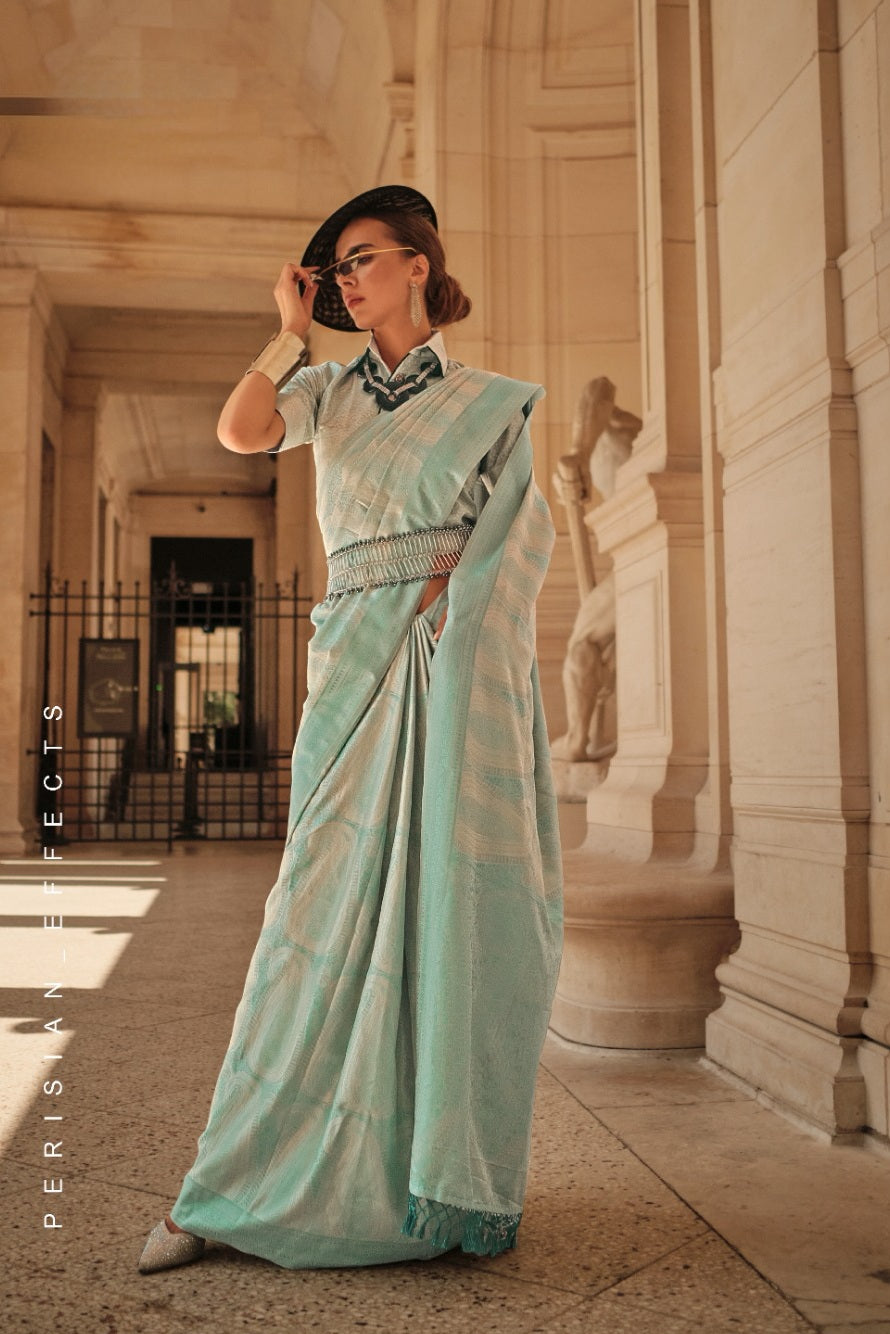 Pure Satin Handloom Weaving Saree EASE0005