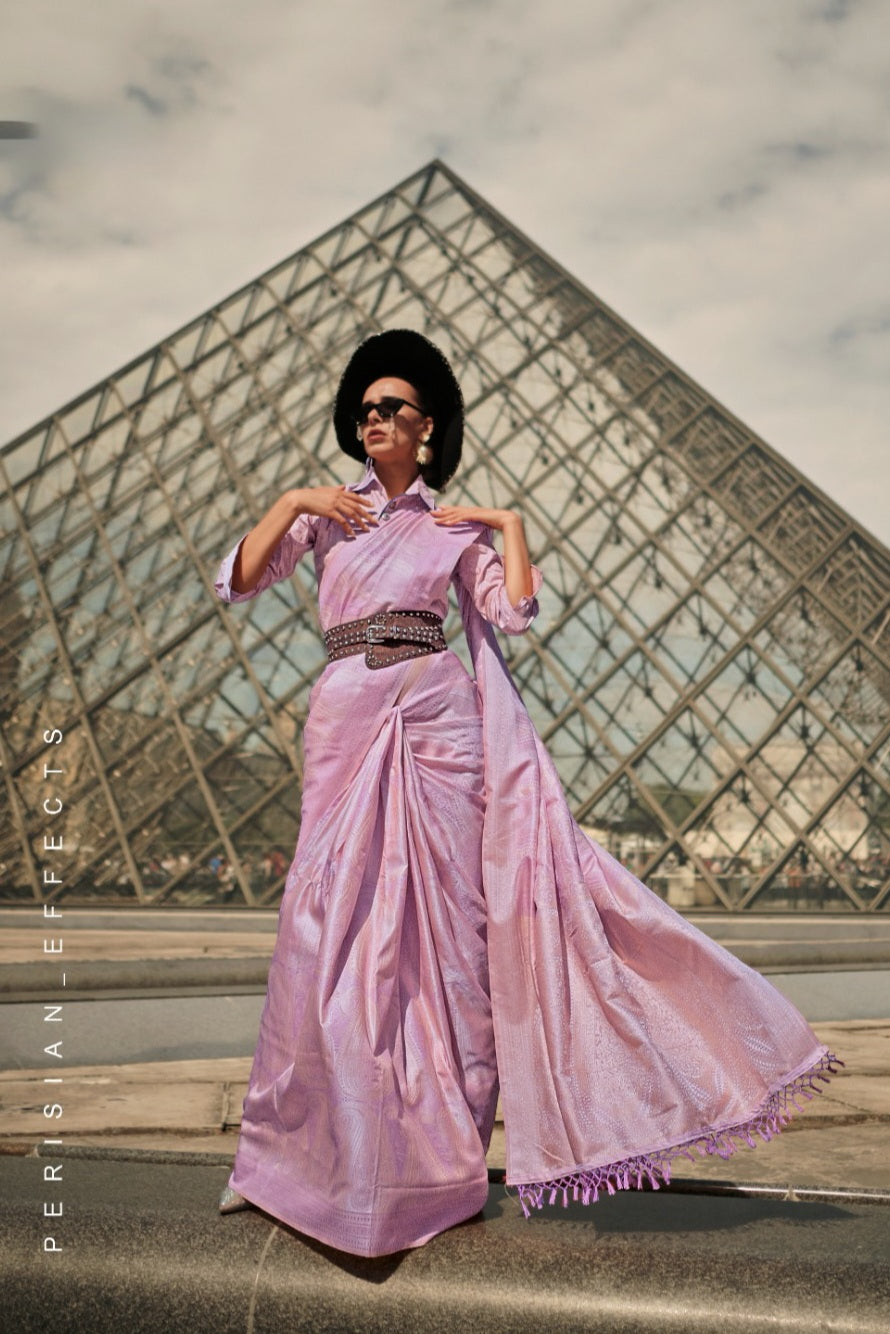 Pure Satin Handloom Weaving Saree EASE0005