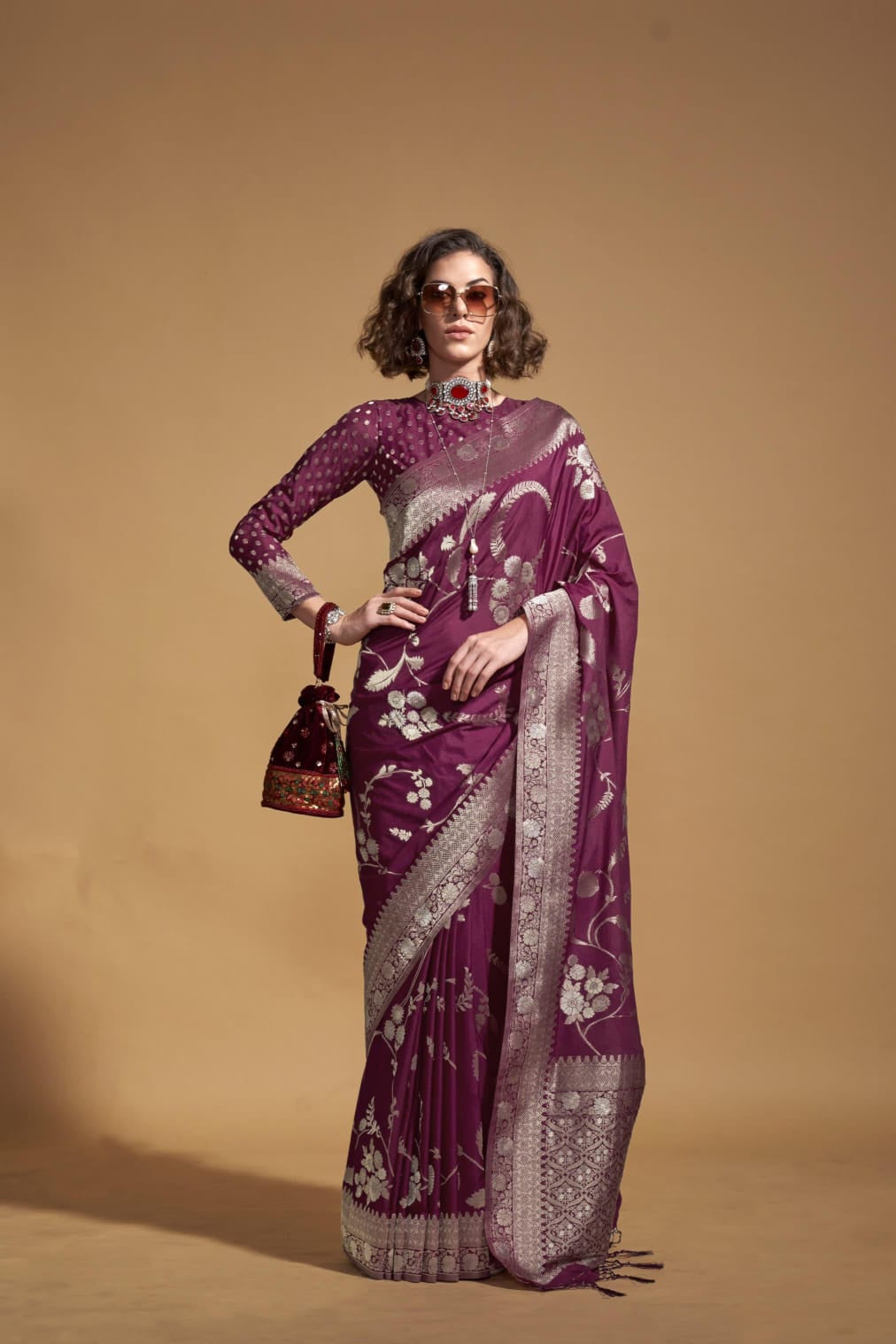 Pure Georgatte Handloom Weaving Saree LXSE0003