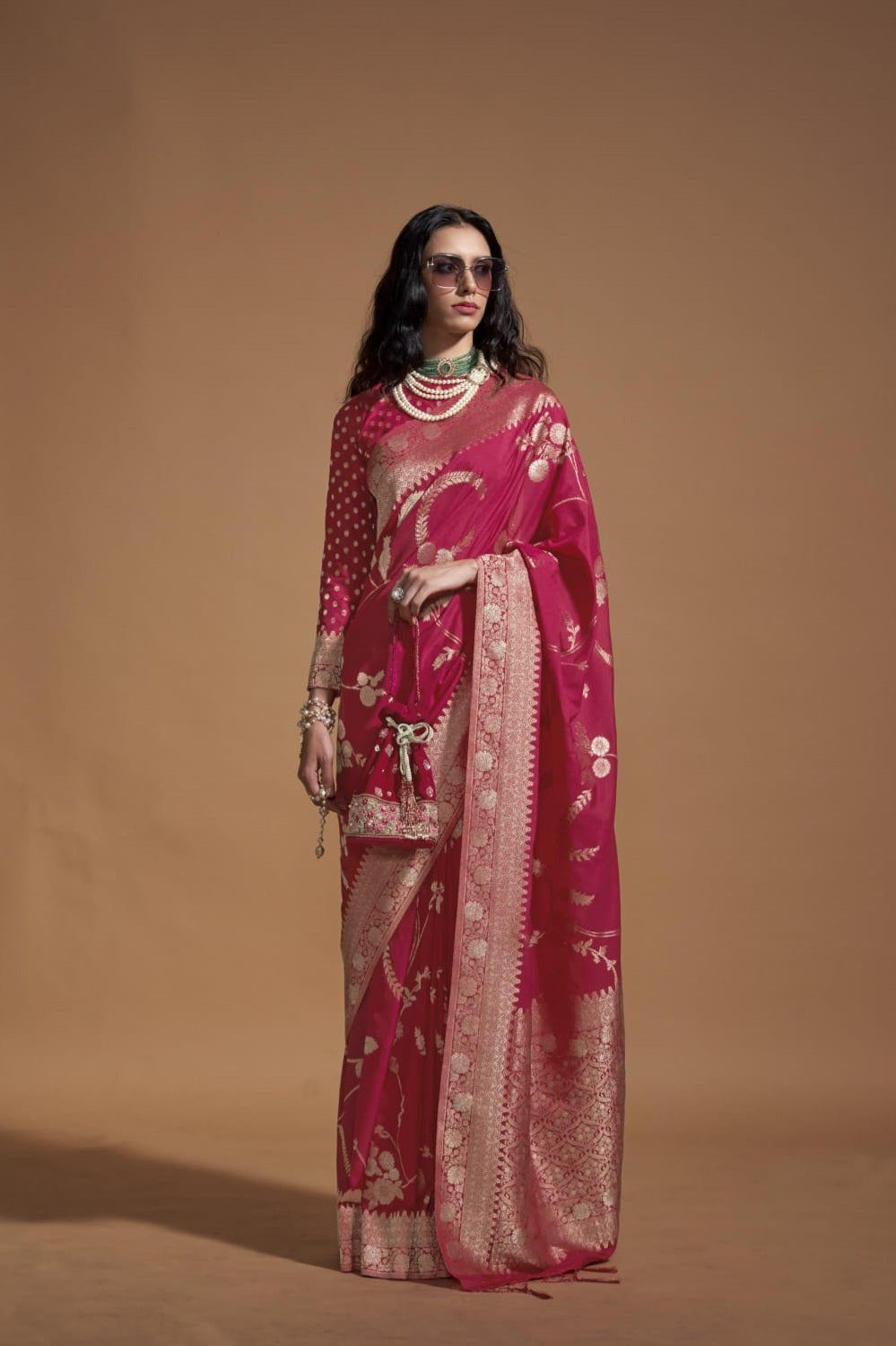 Pure Georgatte Handloom Weaving Saree LXSE0003