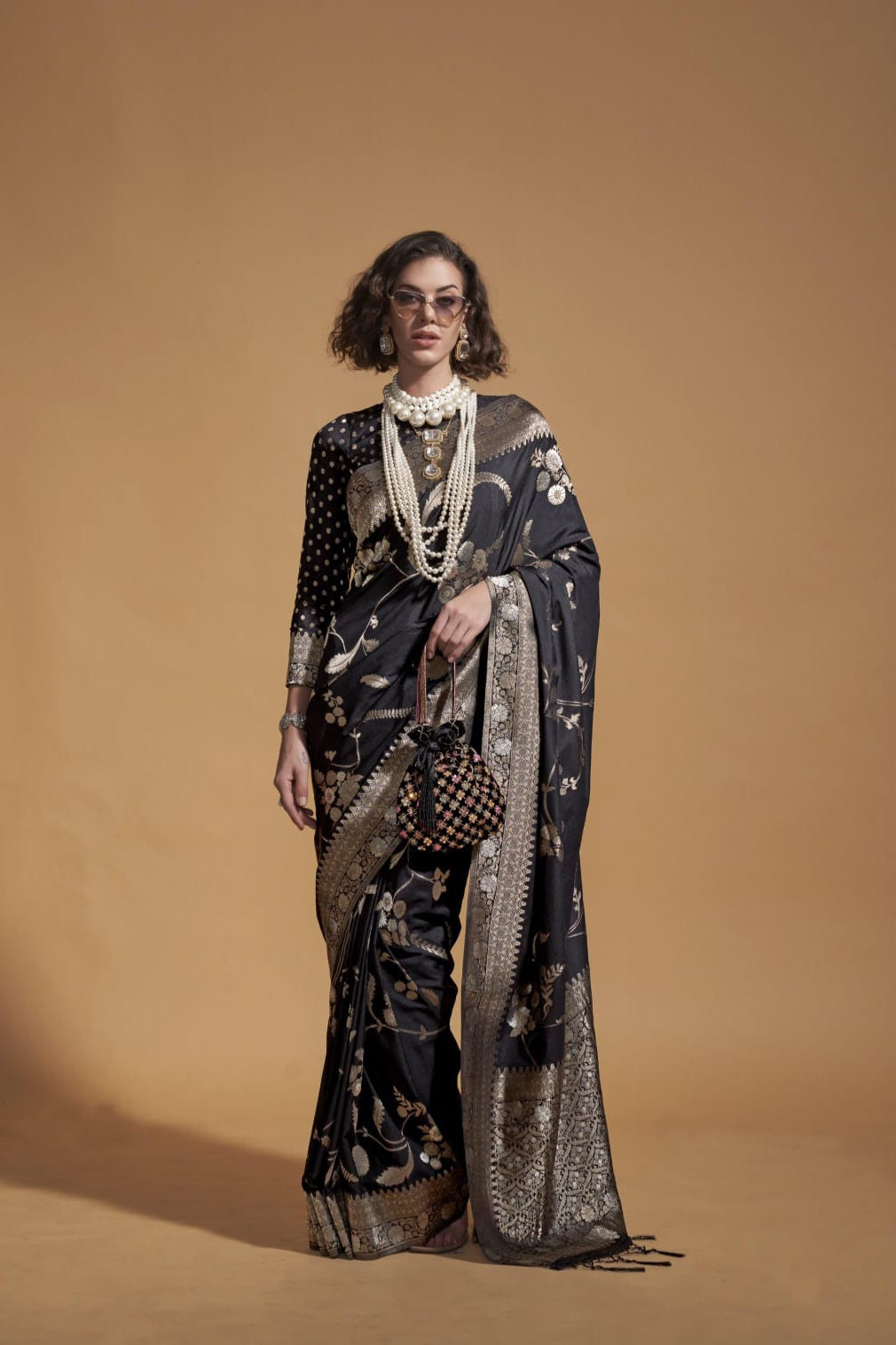 Pure Georgatte Handloom Weaving Saree LXSE0003