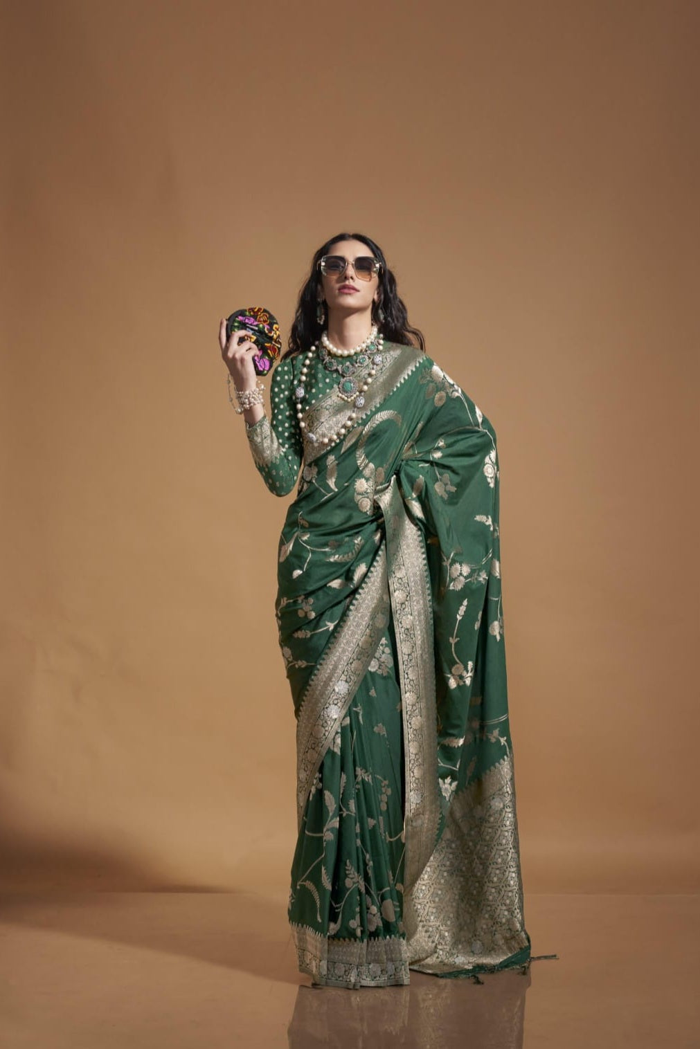 Pure Georgatte Handloom Weaving Saree LXSE0003