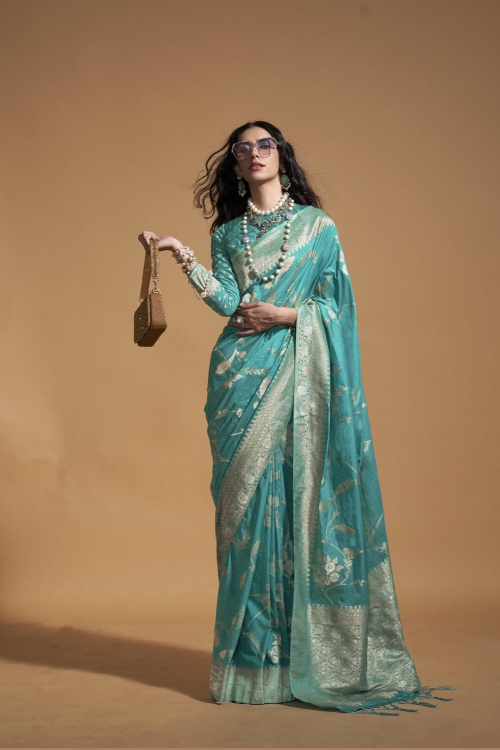 Pure Georgatte Handloom Weaving Saree LXSE0003