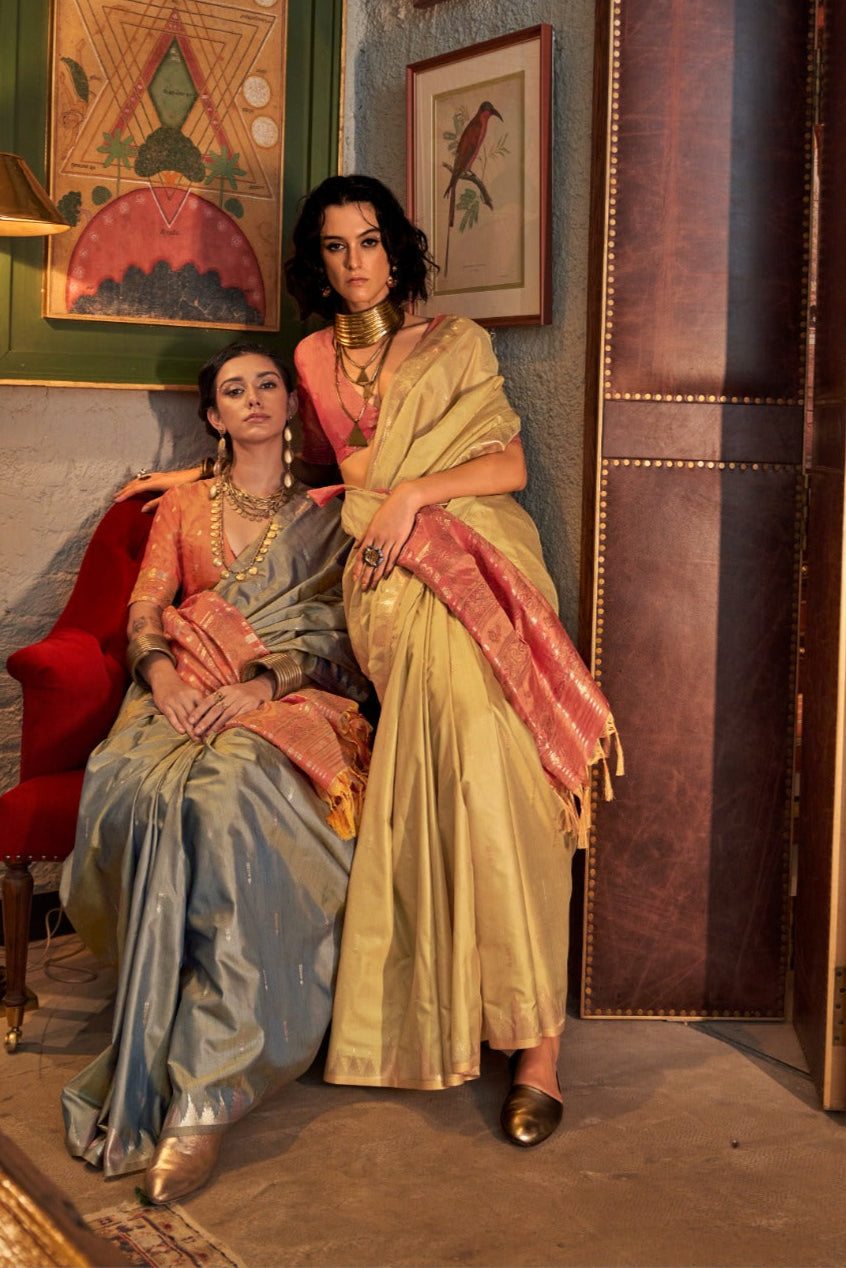 Tussar Silk Handloom Weaving Saree EASE0008