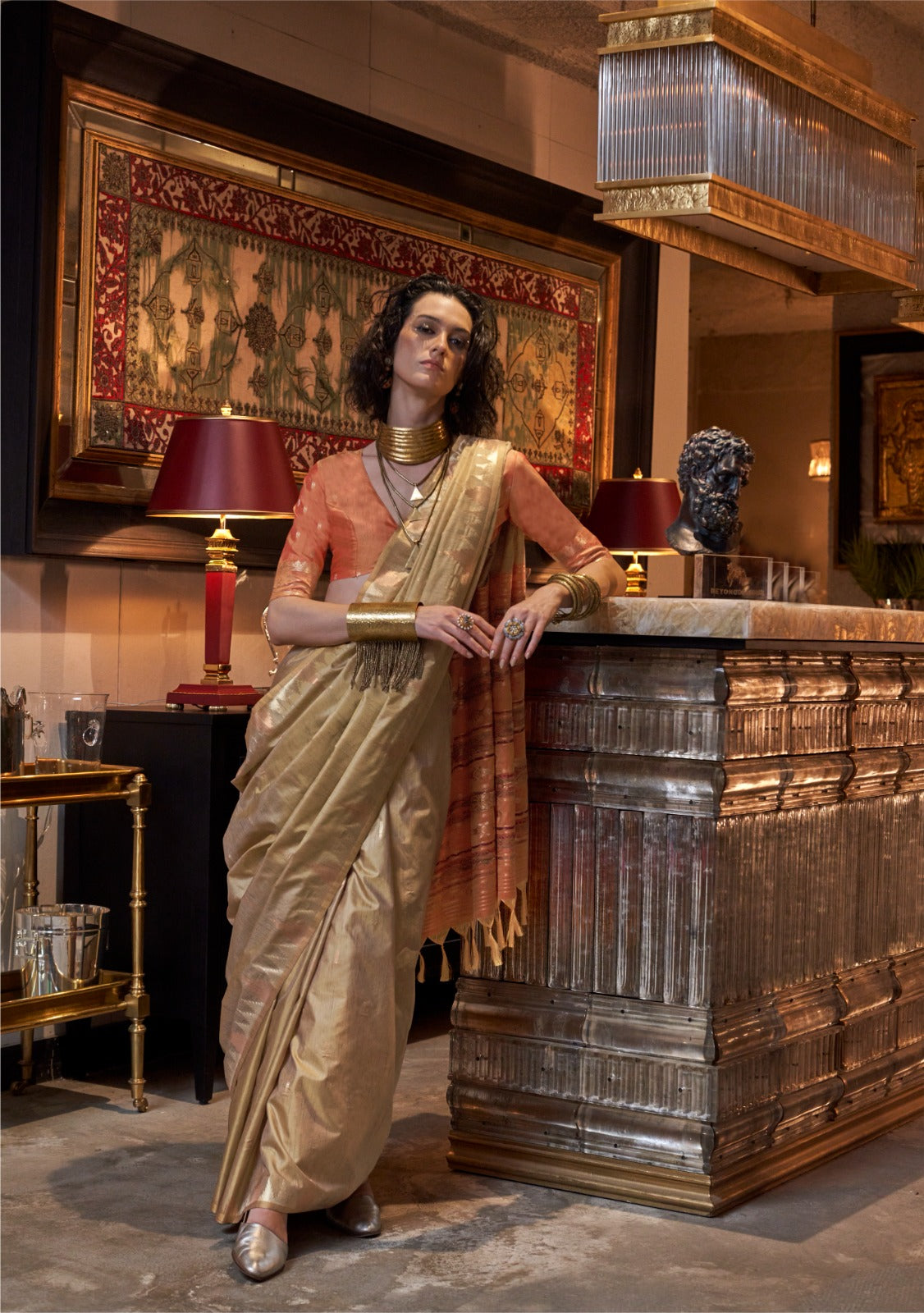 Tussar Silk Handloom Weaving Saree EASE0008