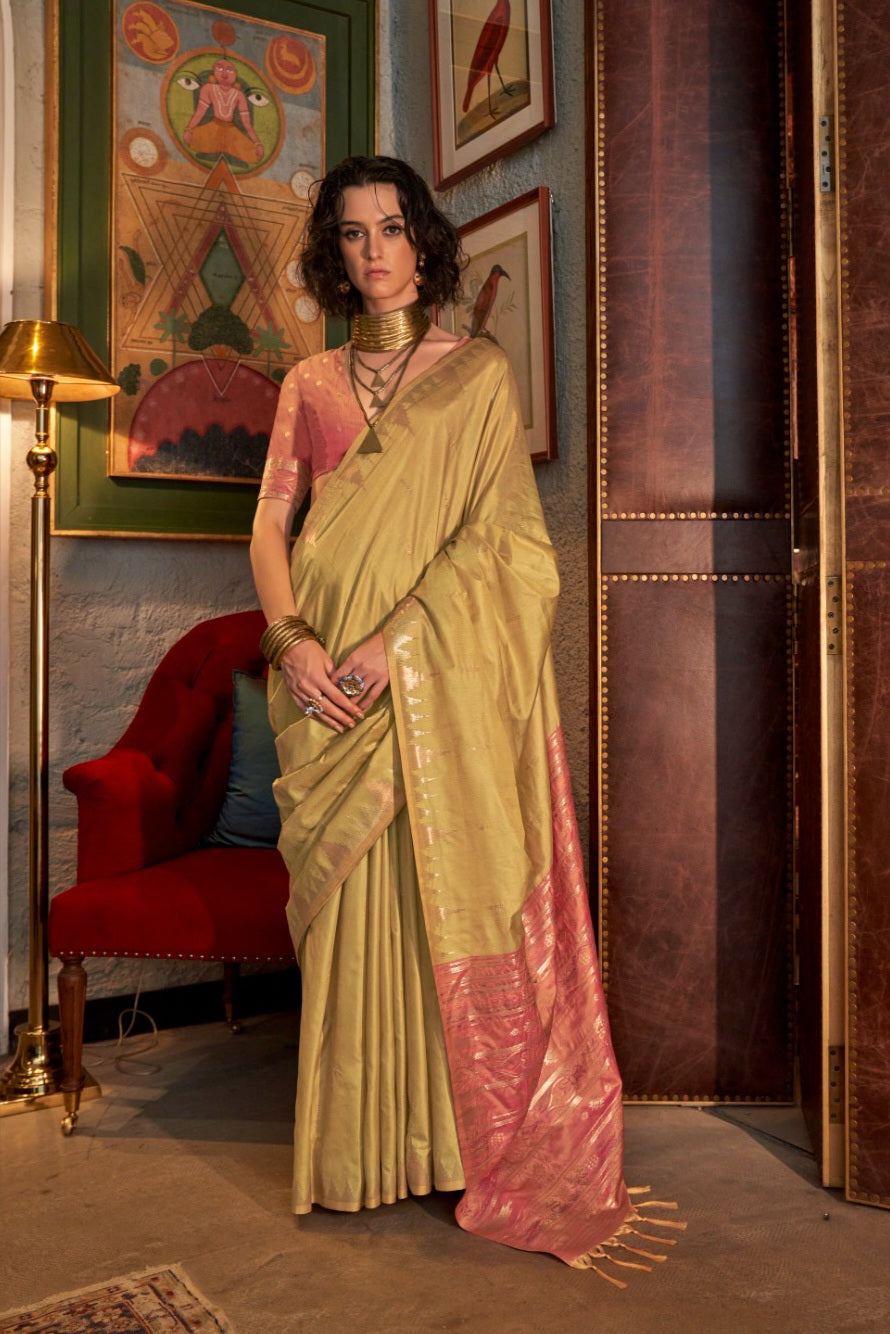 Tussar Silk Handloom Weaving Saree EASE0008