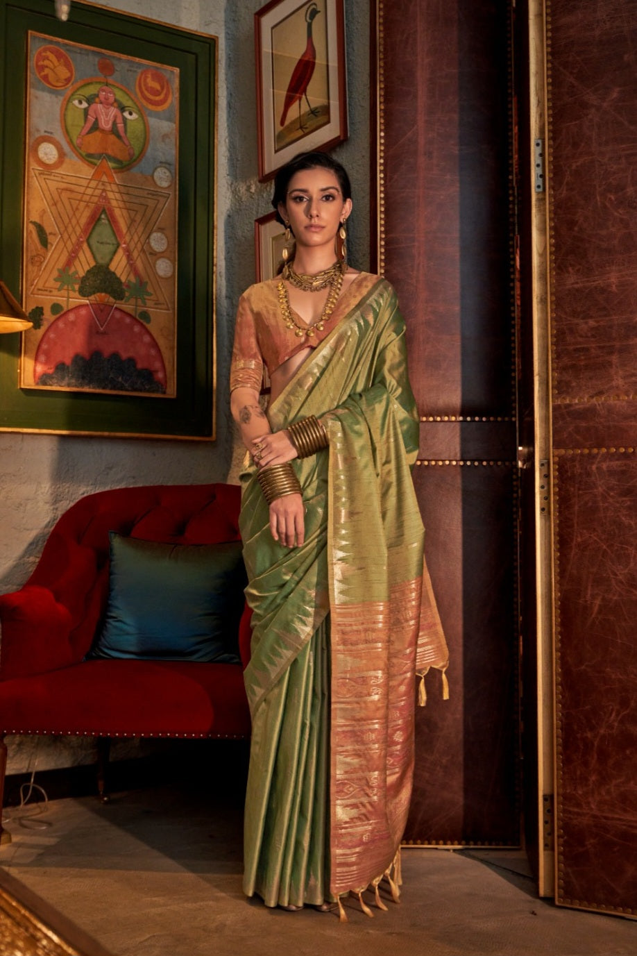Tussar Silk Handloom Weaving Saree EASE0008