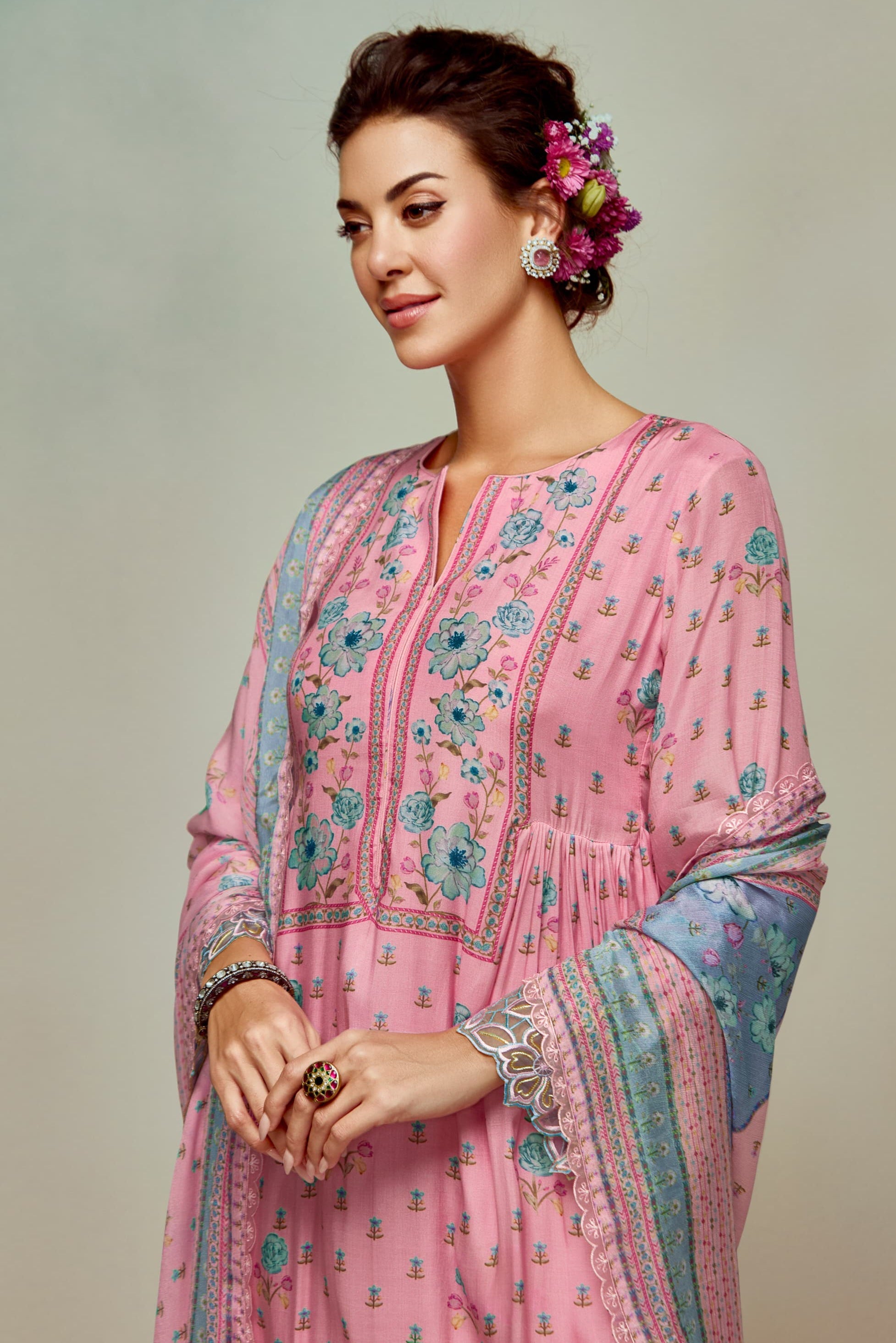 Elysian Lace Georgette Suit LXST0029