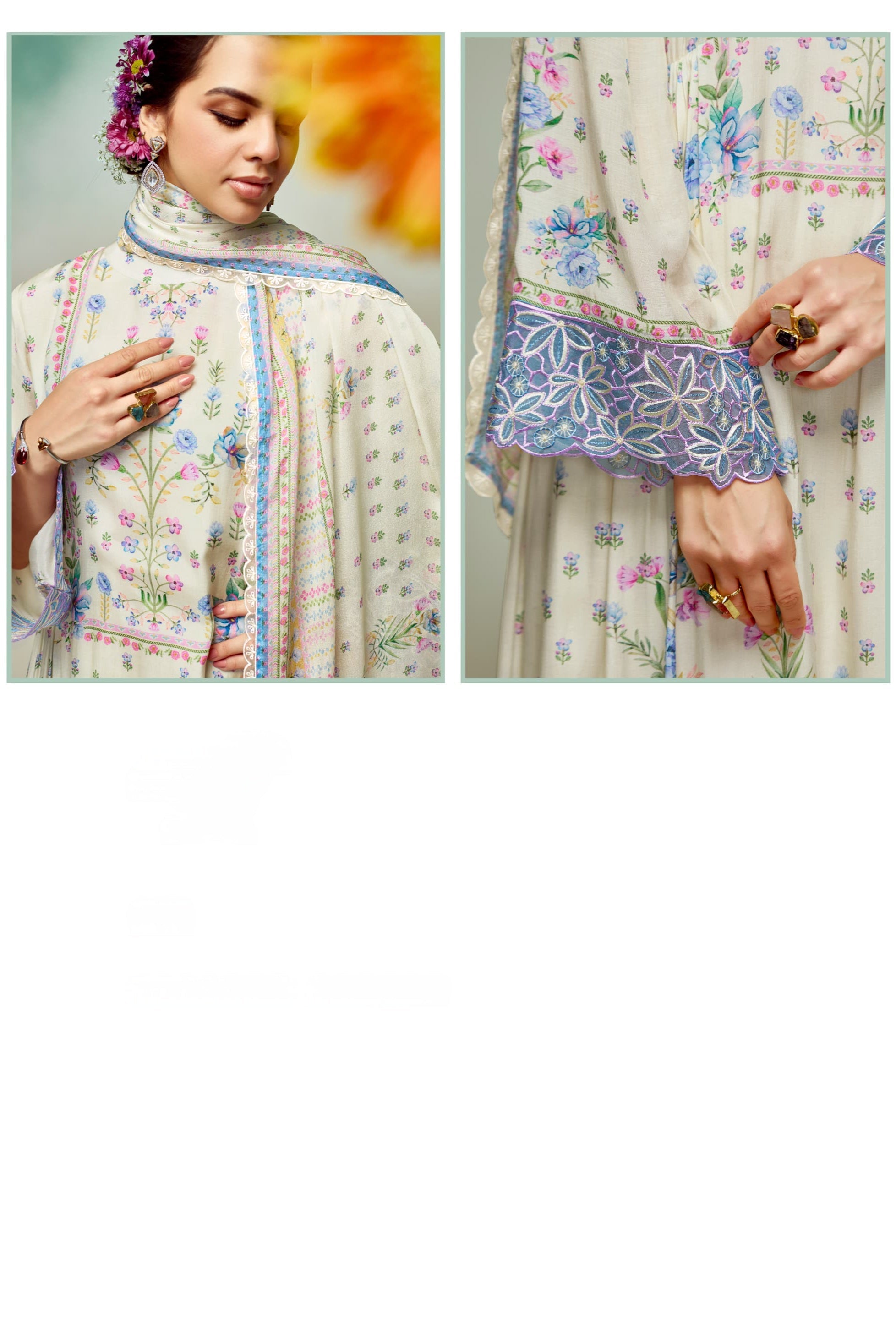 Elysian Lace Georgette Suit LXST0029