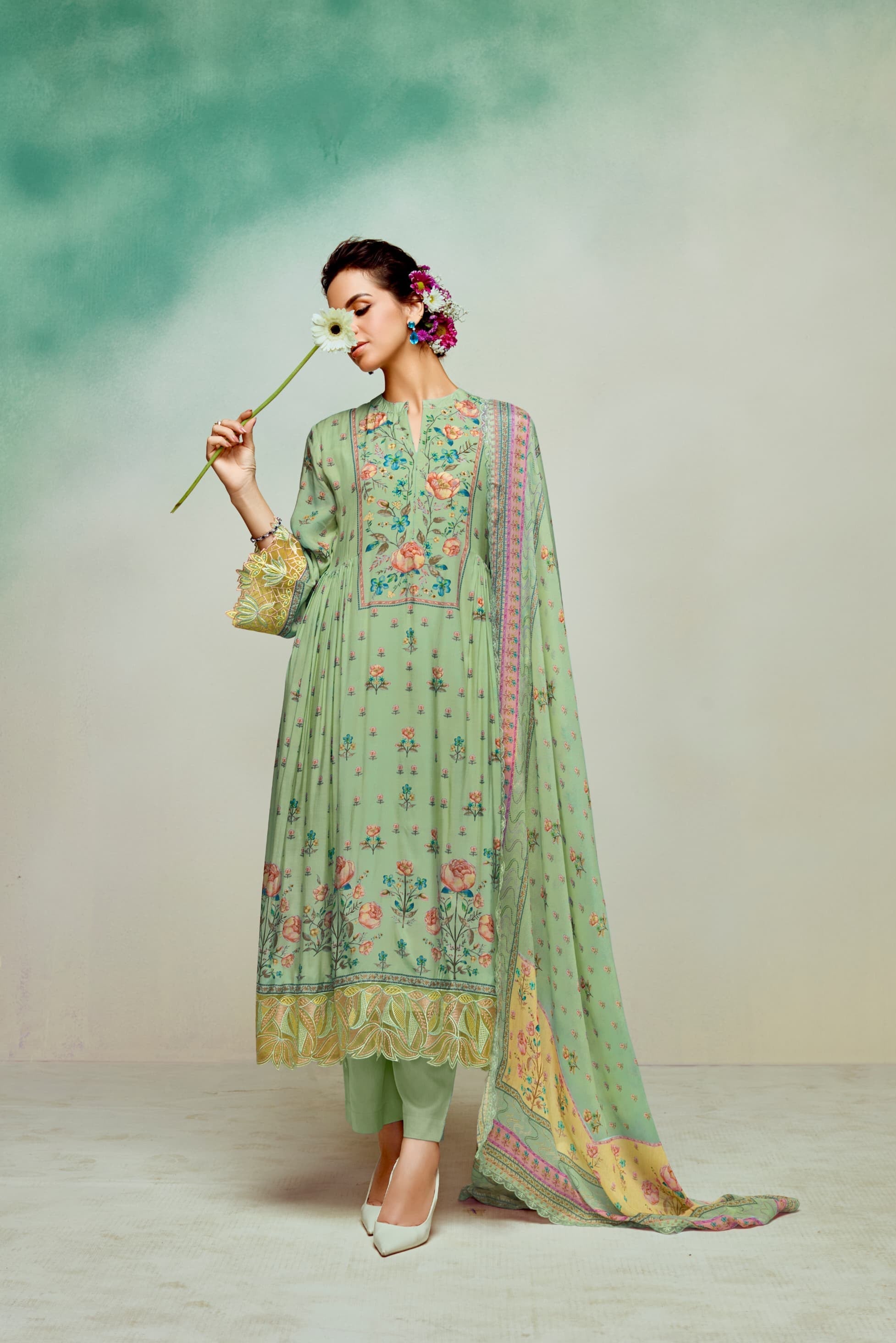 Elysian Lace Georgette Suit LXST0029